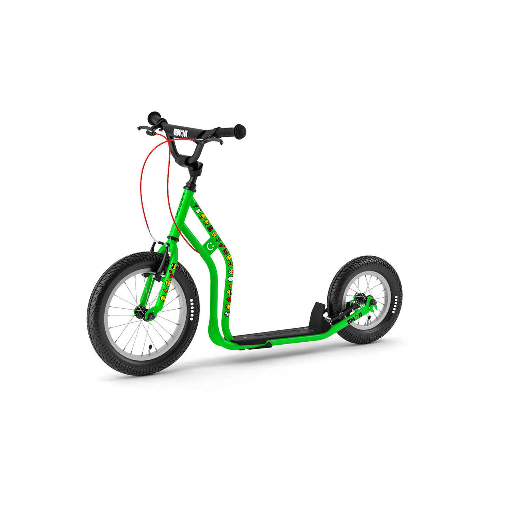 Hulajnoga Yedoo Wzoom Emoji z kołami pneumatycznymi 16/12 zielona