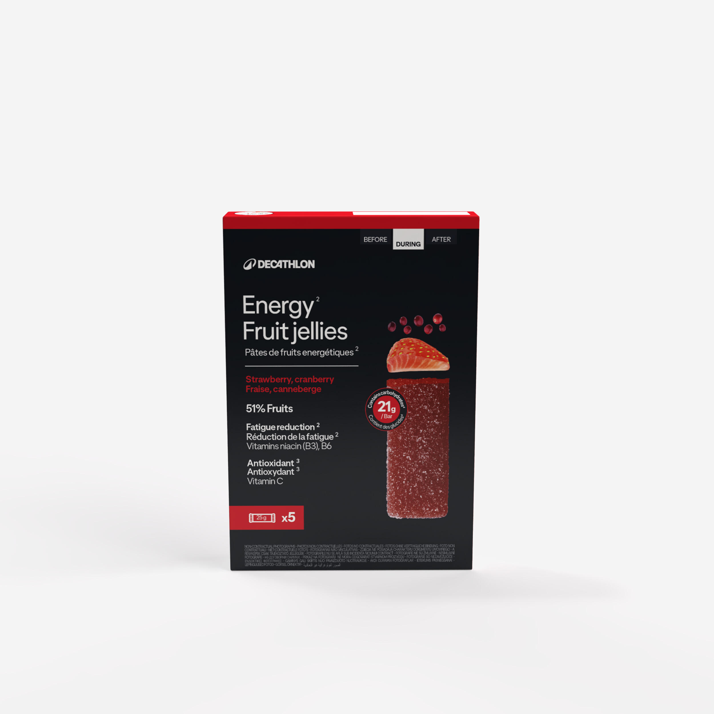 Galaretka owocowa energetyczna truskawka, żurawina, acerola 5x25g