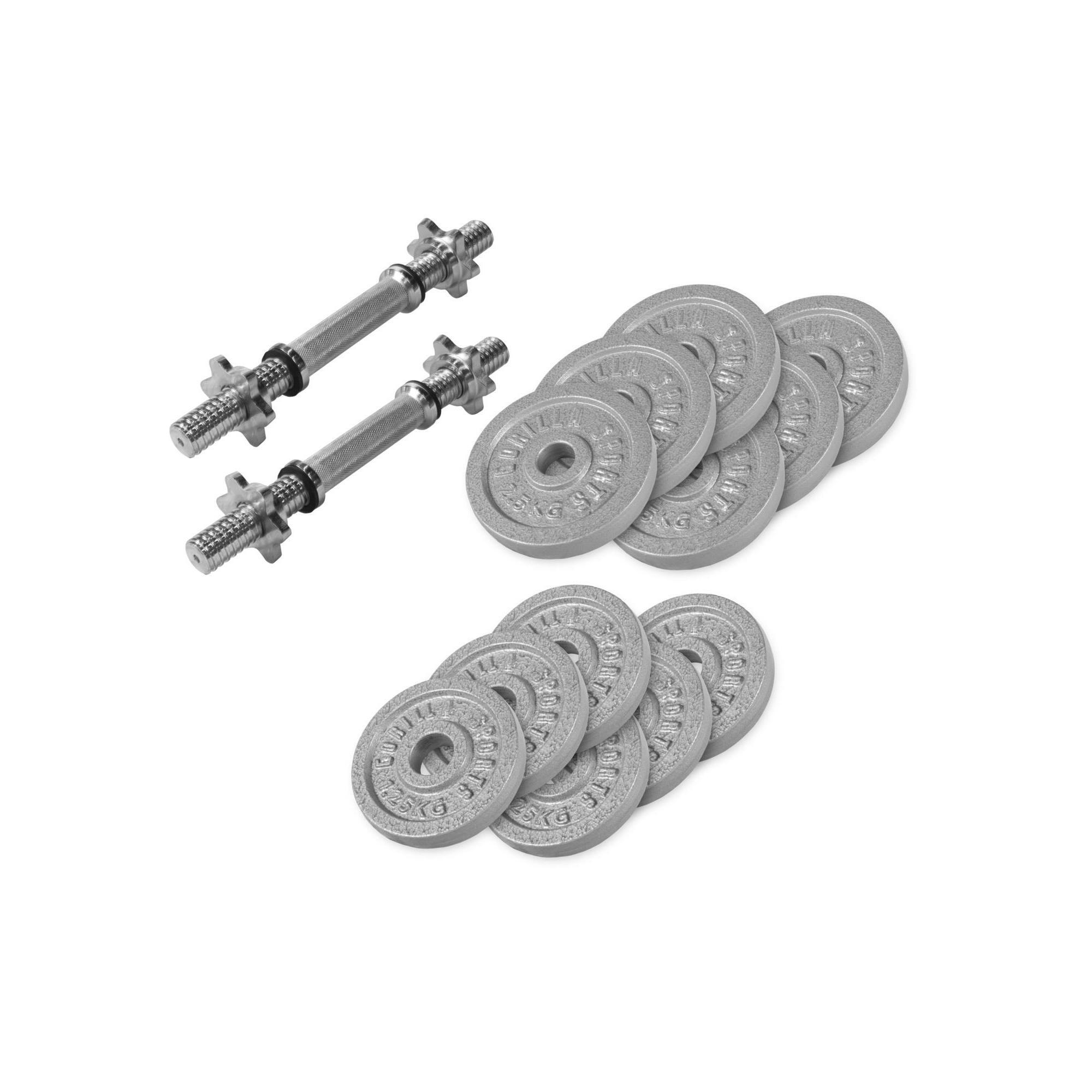 Zestaw 27,5 kg 31mm hantli żeliwnych z zaciskami gwiazdkowymi