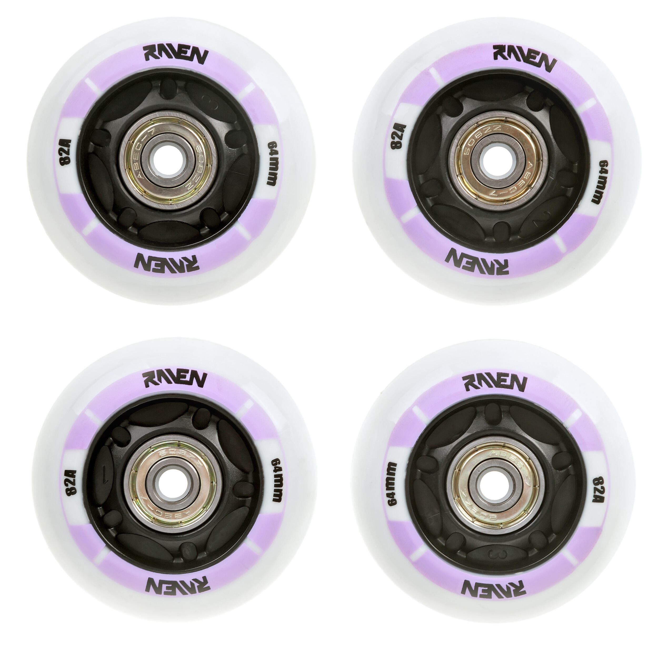 4x Świecące kółka LED + łożyska do rolek Raven Helixi 70mm