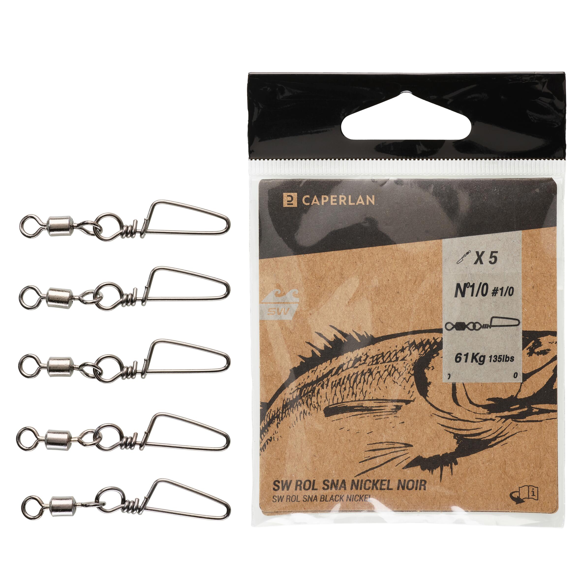 Agrafki morskie z krętlikiem rolling snap black nickel Caperlan SW ROL SNA x5
