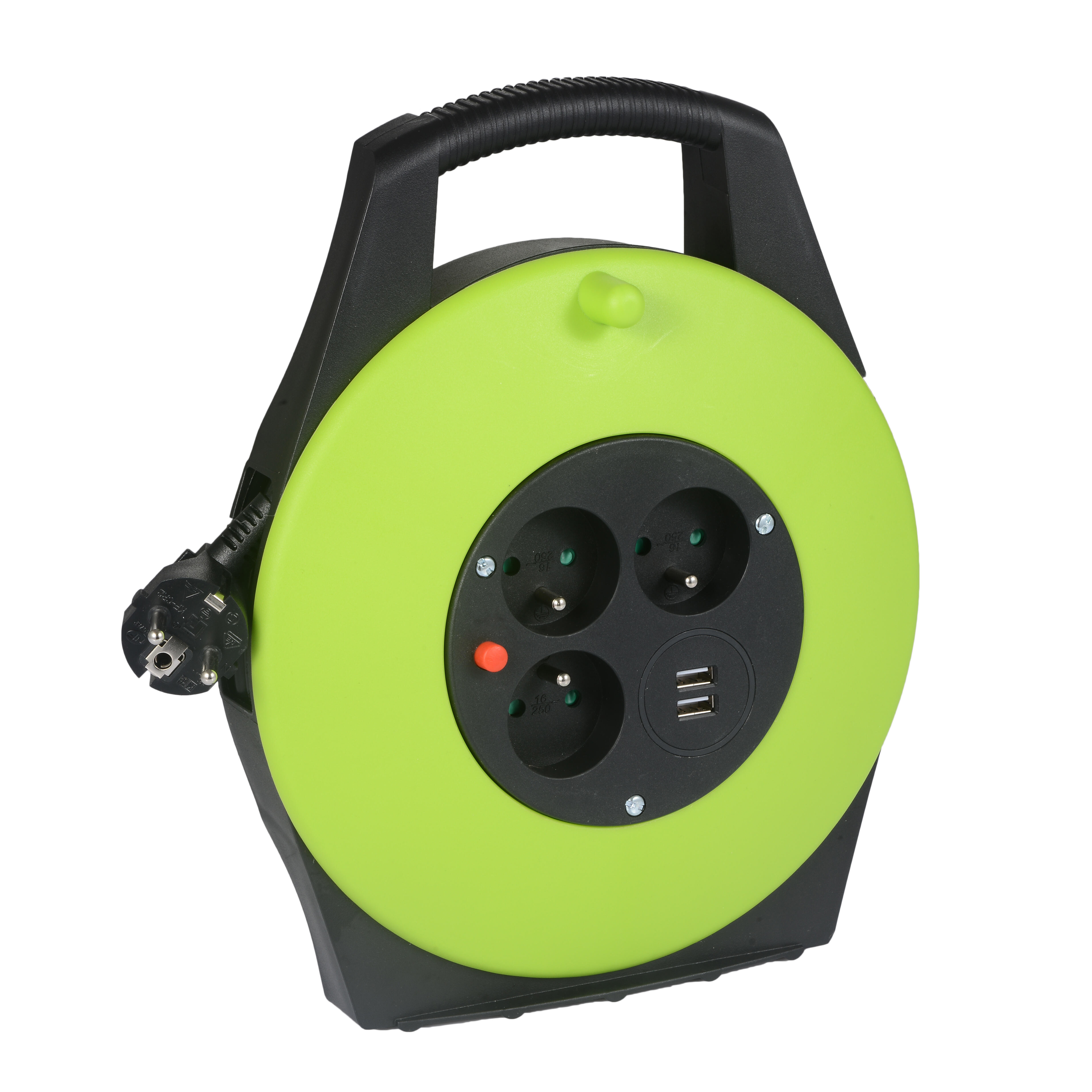 Przedłużacz bębnowy Germina 10m 3x1,5mm2 3gn Z/0 + USB 16A IP20 1szt