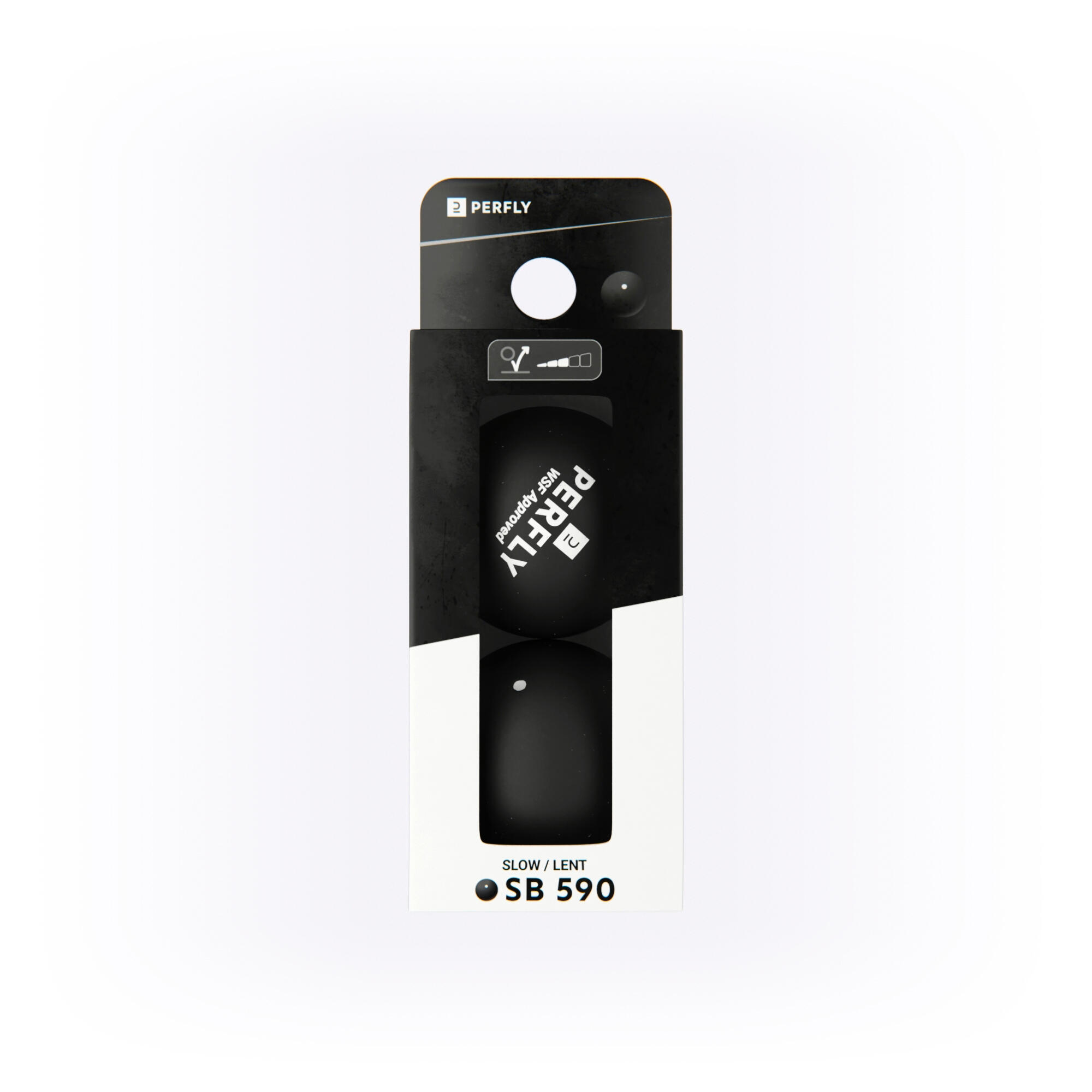 Piłka do squasha Perfly SB 590 biała kropka x2