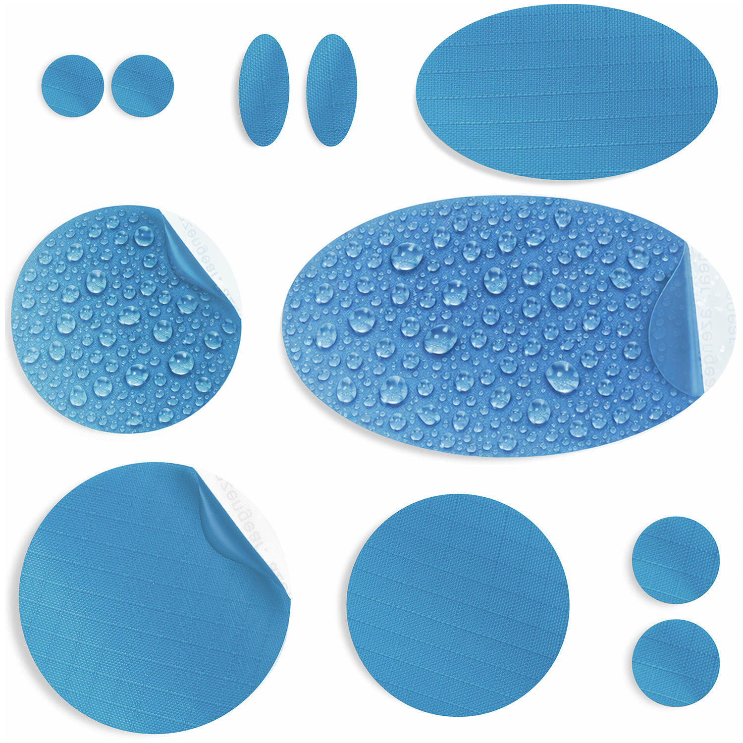 Łatki naprawcze do kurtek puchowych, wodoodporne (błękitny)