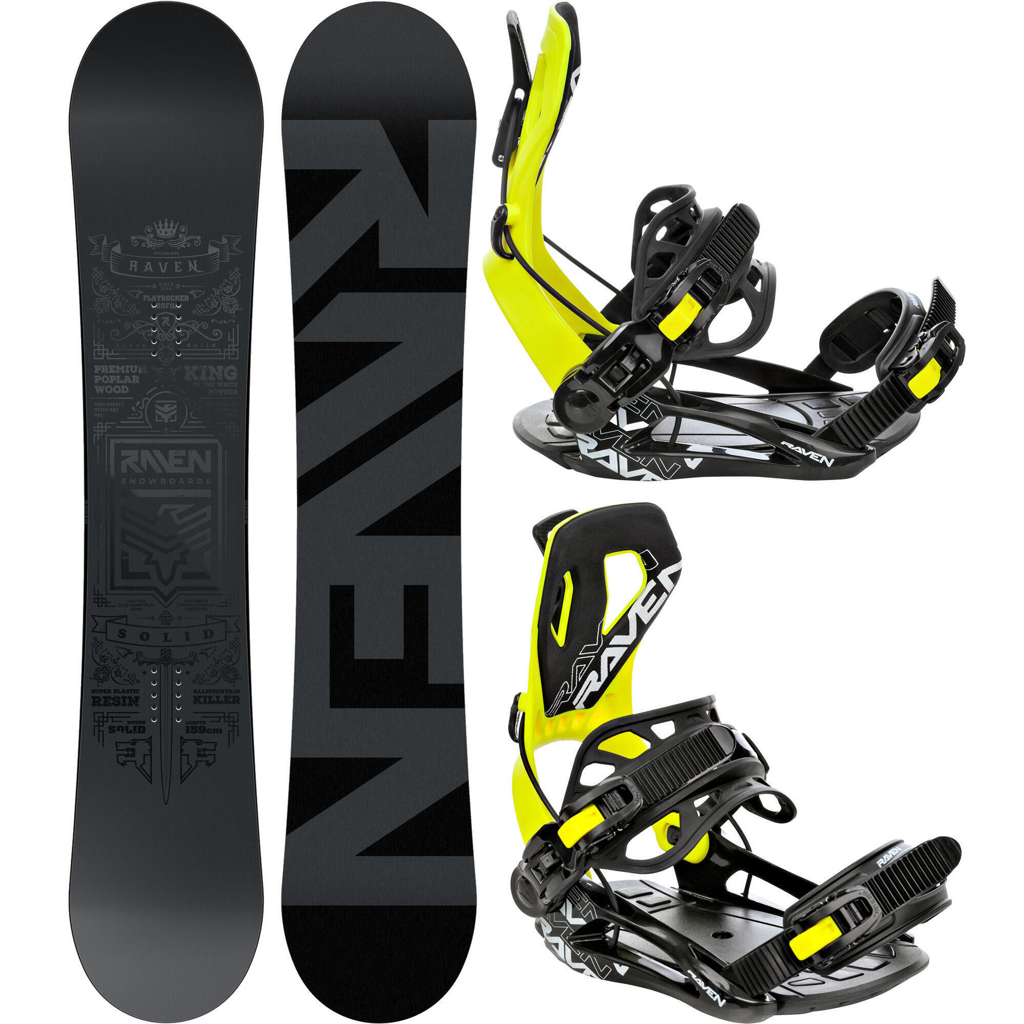 Zestaw Deska snowboardowa Raven Solid Steel + wiązania Raven FTM450
