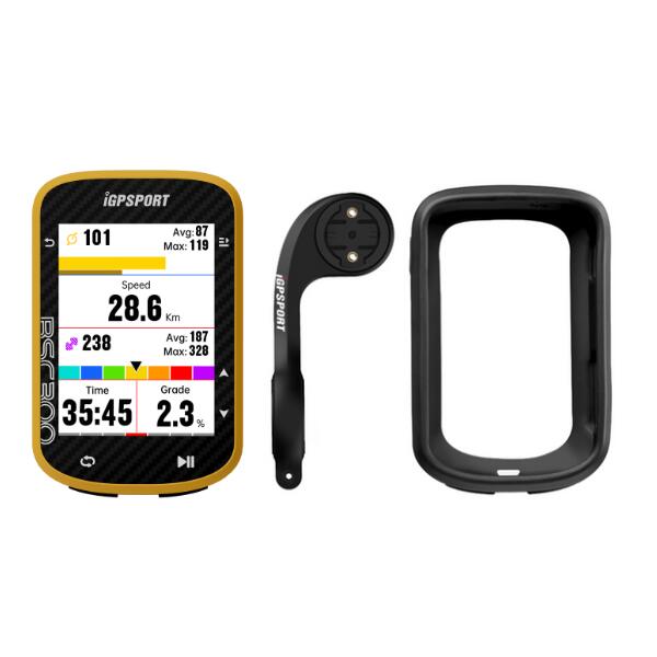 Licznik rowerowy GPS iGPSPORT BSC300 żółty + uchwyt M80 + etui BH300 + szyba