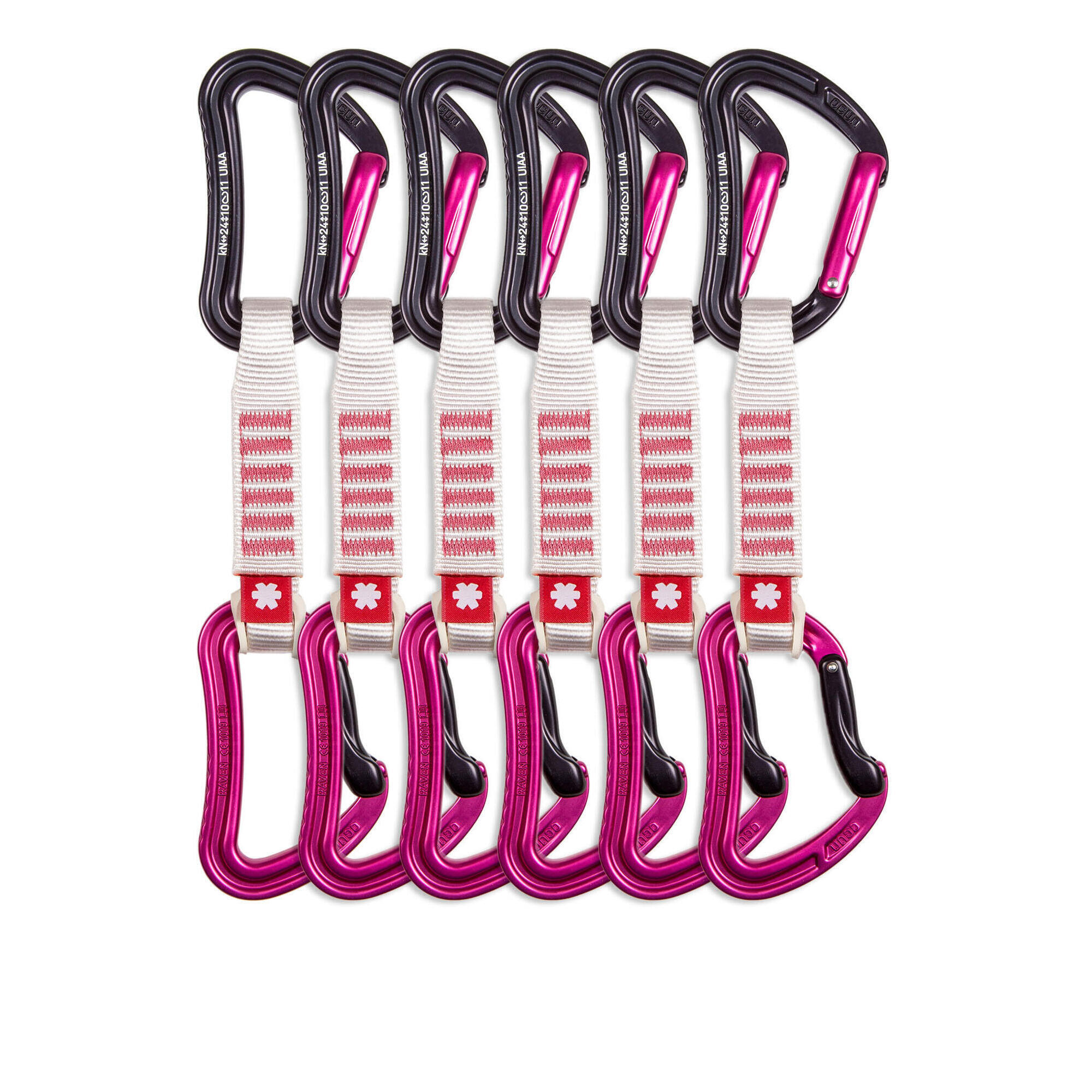 Ekspresy wspinaczkowe Ocun Raven QD Zoom PA 15/22 mm 12 cm 6-pack - pink