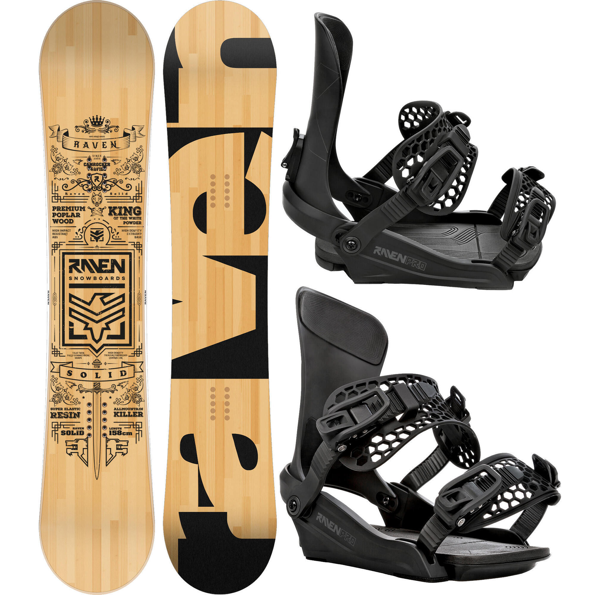 Zestaw Deska snowboardowa Raven Solid Classic + wiązania Raven King