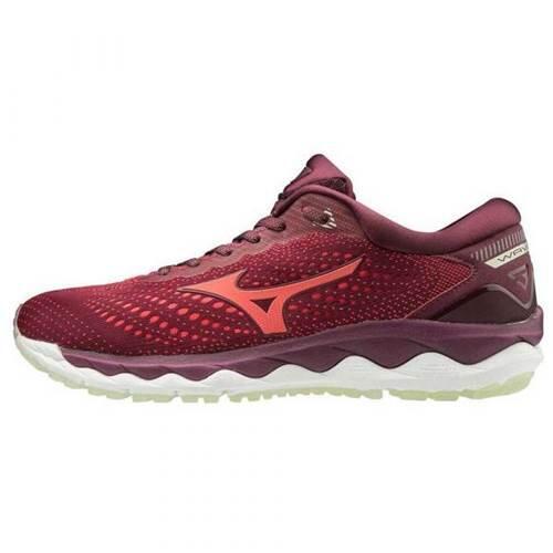 Buty do biegania damskie Mizuno Wave Sky 3 bordowe