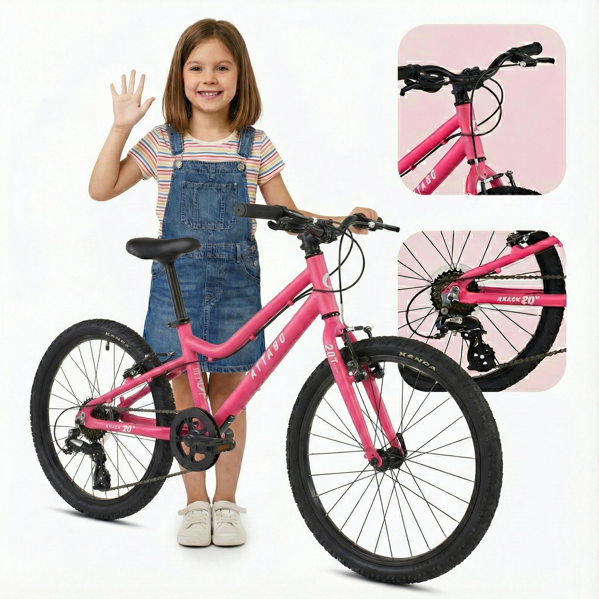 Rower dziecięcy ATTABO KNACK 20" różowy 20"