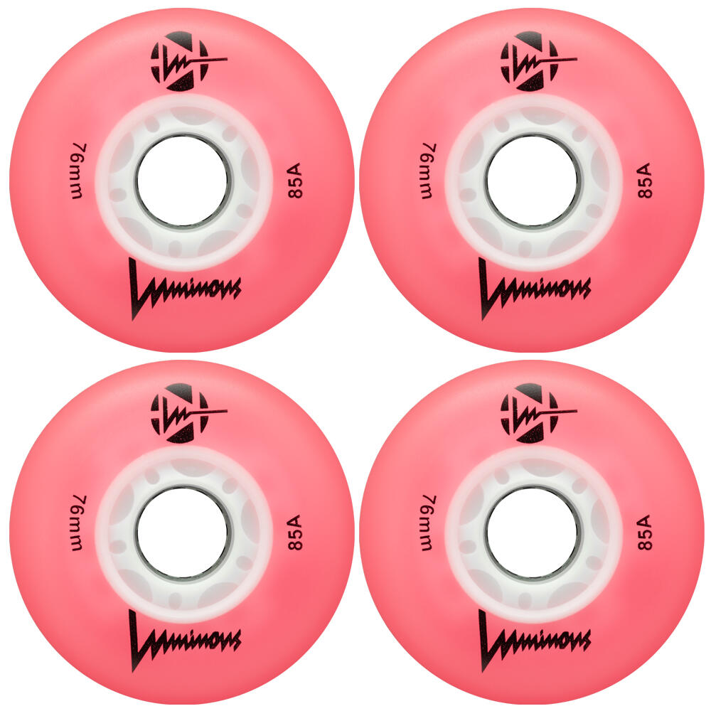4 kółka do rolek fitness Luminous LED 76mm/85a świecące