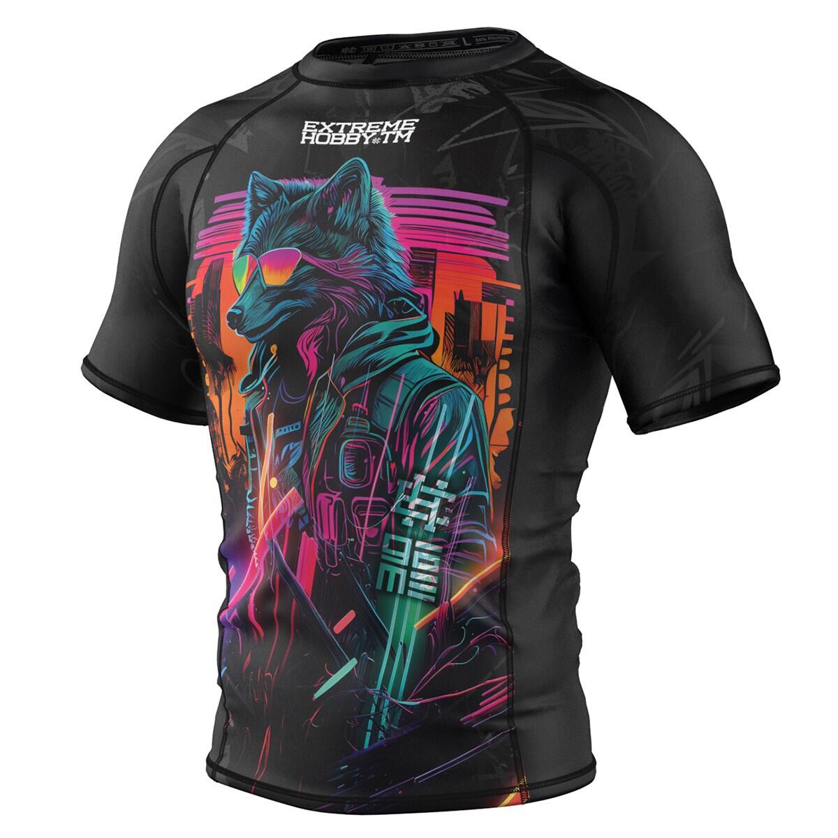 Koszulka Męska Rashguard MMA na Siłownię EXTREME HOBBY CYBER ANIMALS