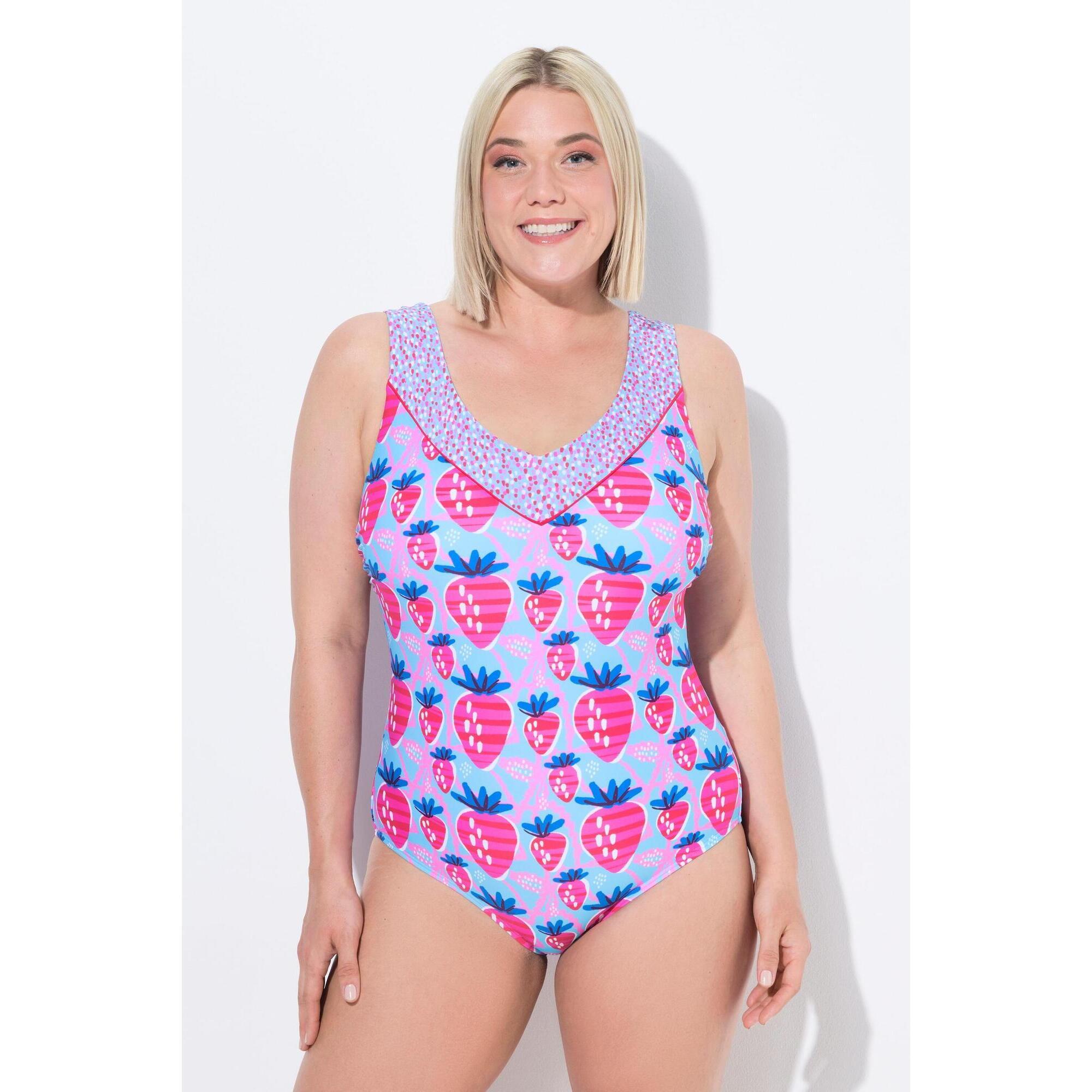 Damski Strój kąpielowy truskawki miękkie miseczki podszewka na całości