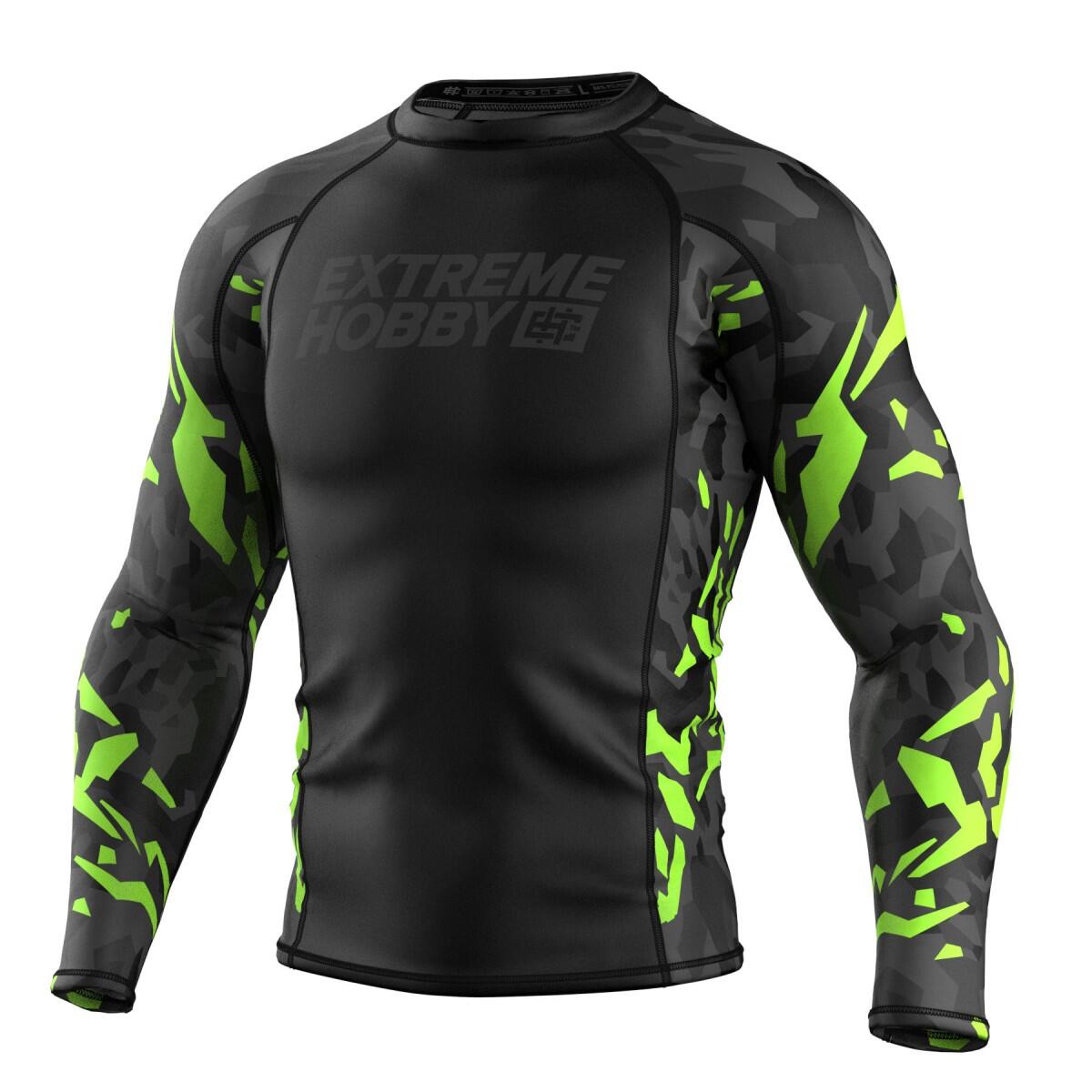 Koszulka sportowa męska Rashguard do MMA EXTREME HOBBY BLACK PANTHER