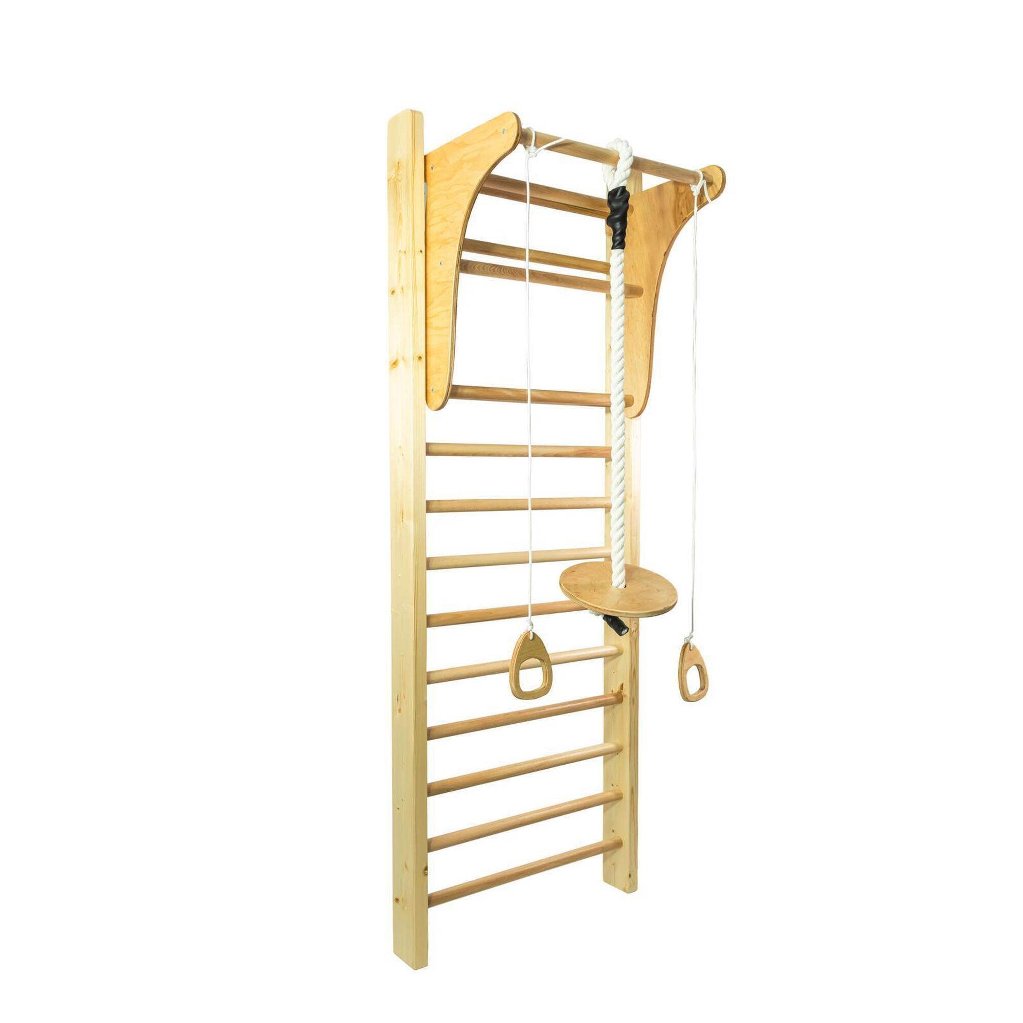 Drabinka Gimnastyczna Leon 240 x 80 cm + drążek + huśtawka + uchwyty