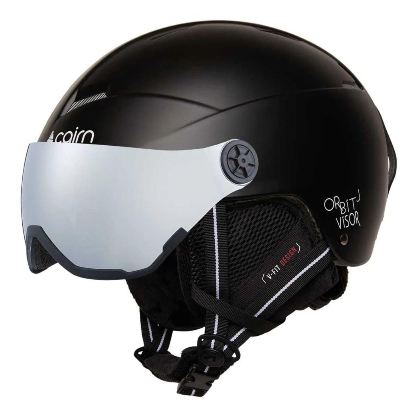 Kask narciarski dla dzieci z daszkiem – Orbit Visor – matowa czerń