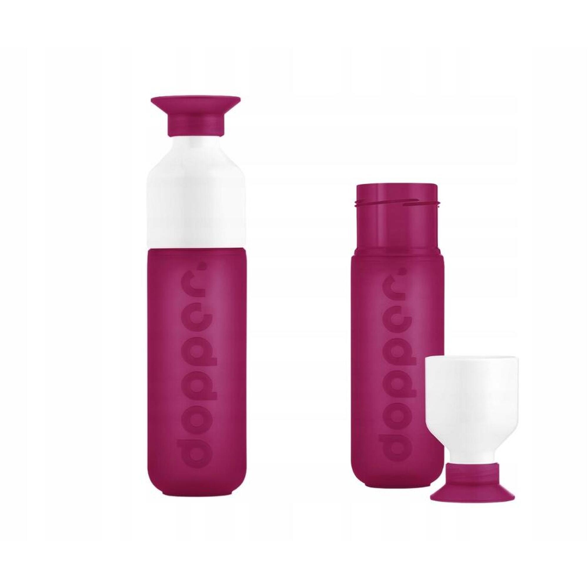 Butelka na wodę Dopper Funky Fuchsia 450 ml z kubkiem