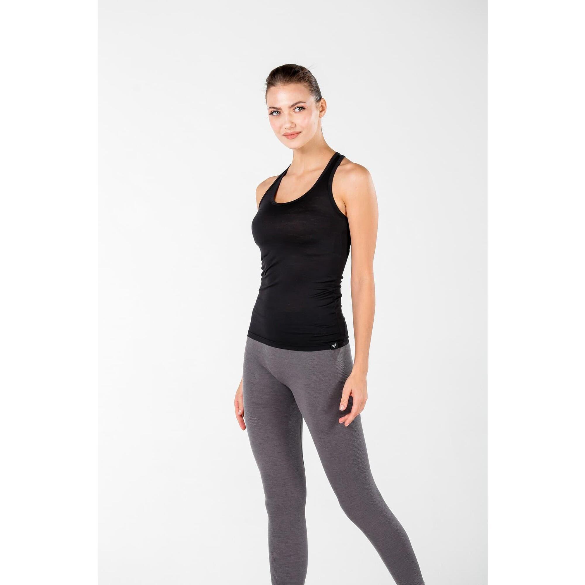 Koszulka Turystyczna Damska Bez Rękawów z 100% Wełny Merino Rani Woolona