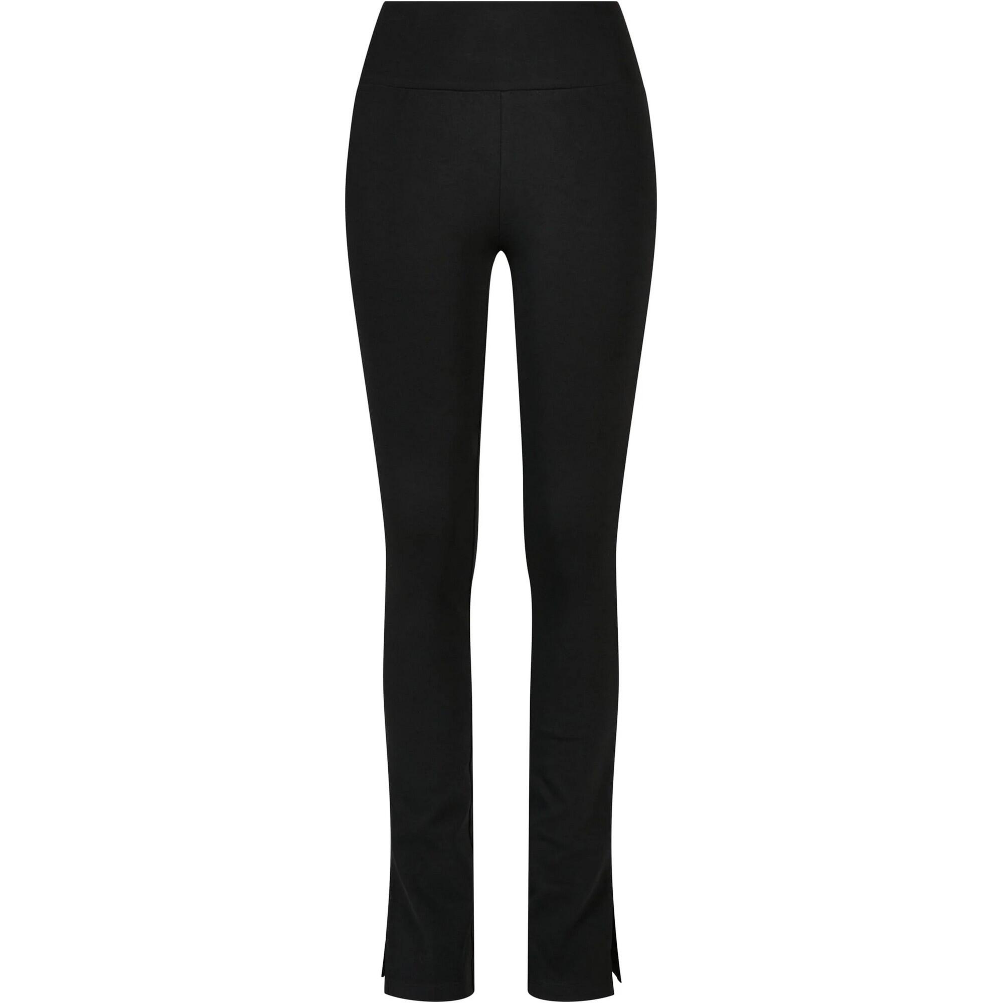 Legginsy Damskie Z Wysokimi Stanami I Rozcięciem Z Boku