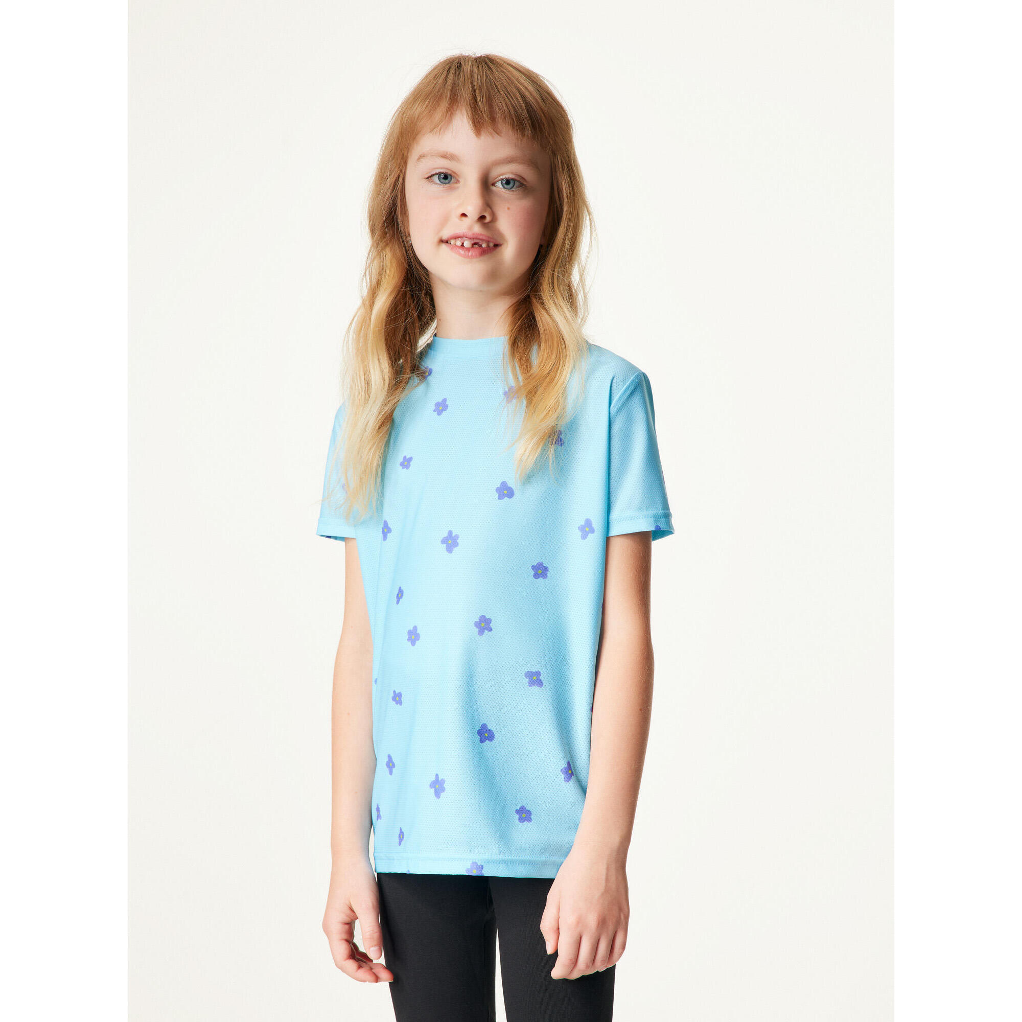 Dětské funkční triko, Sv. Modrá, Květiny