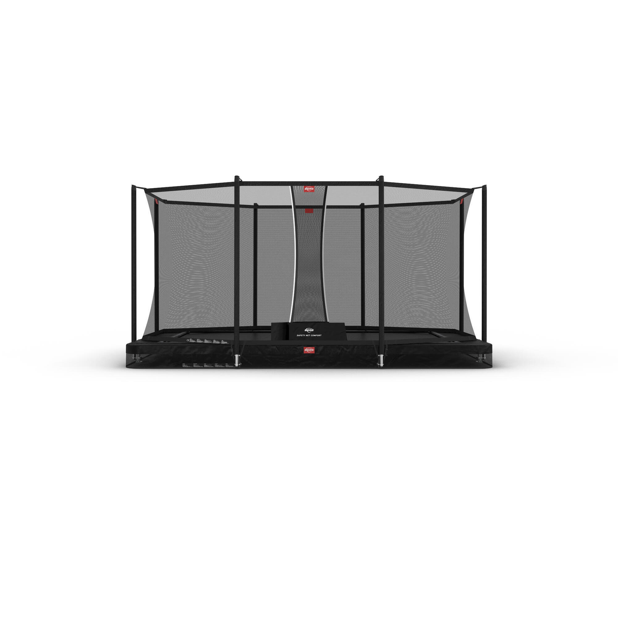 Trampolina + Siatka ochronna BERG Favorit Wkopana Prostokątna 410x250 Czarna