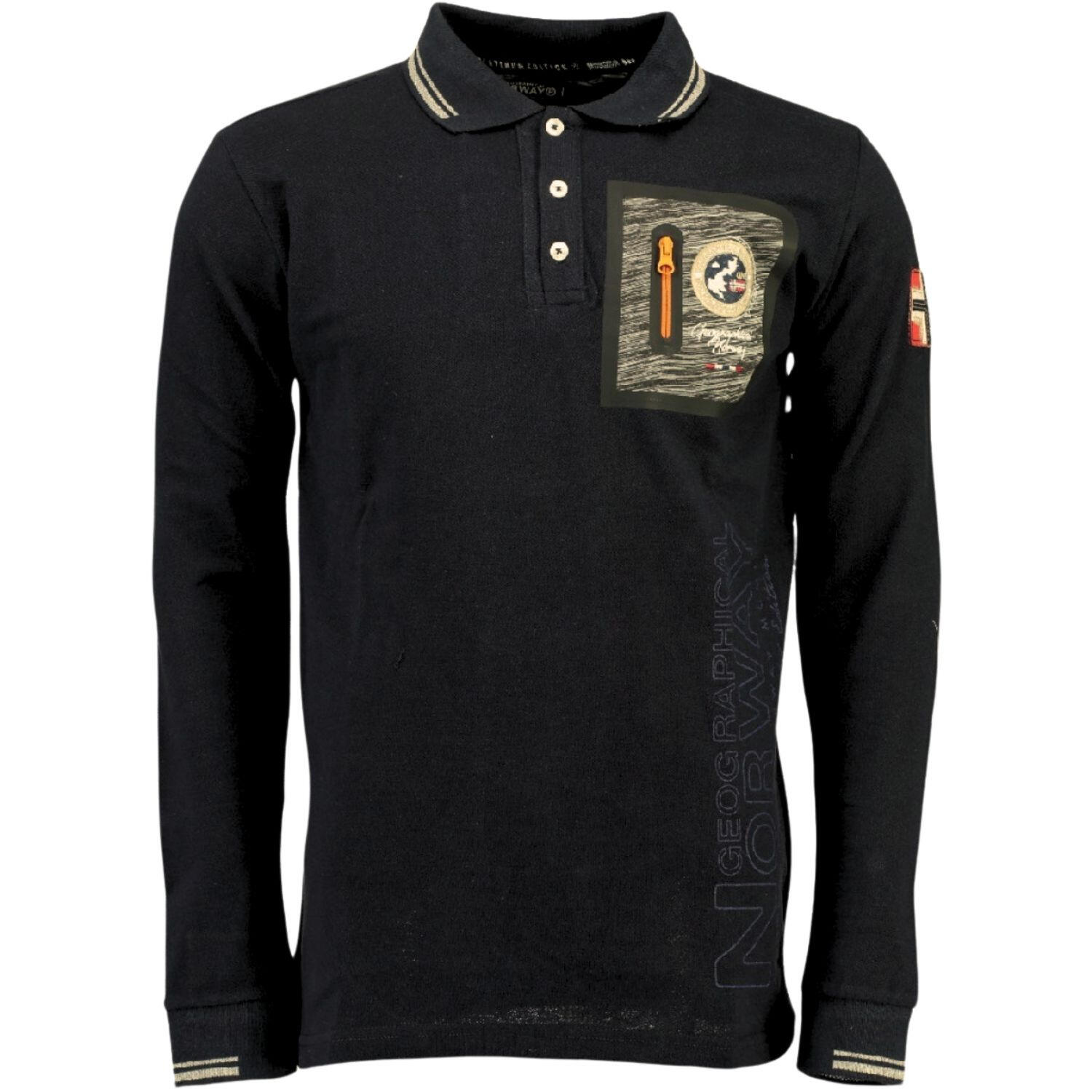 Koszulka męska Geographical Norway Kitor czarna polo