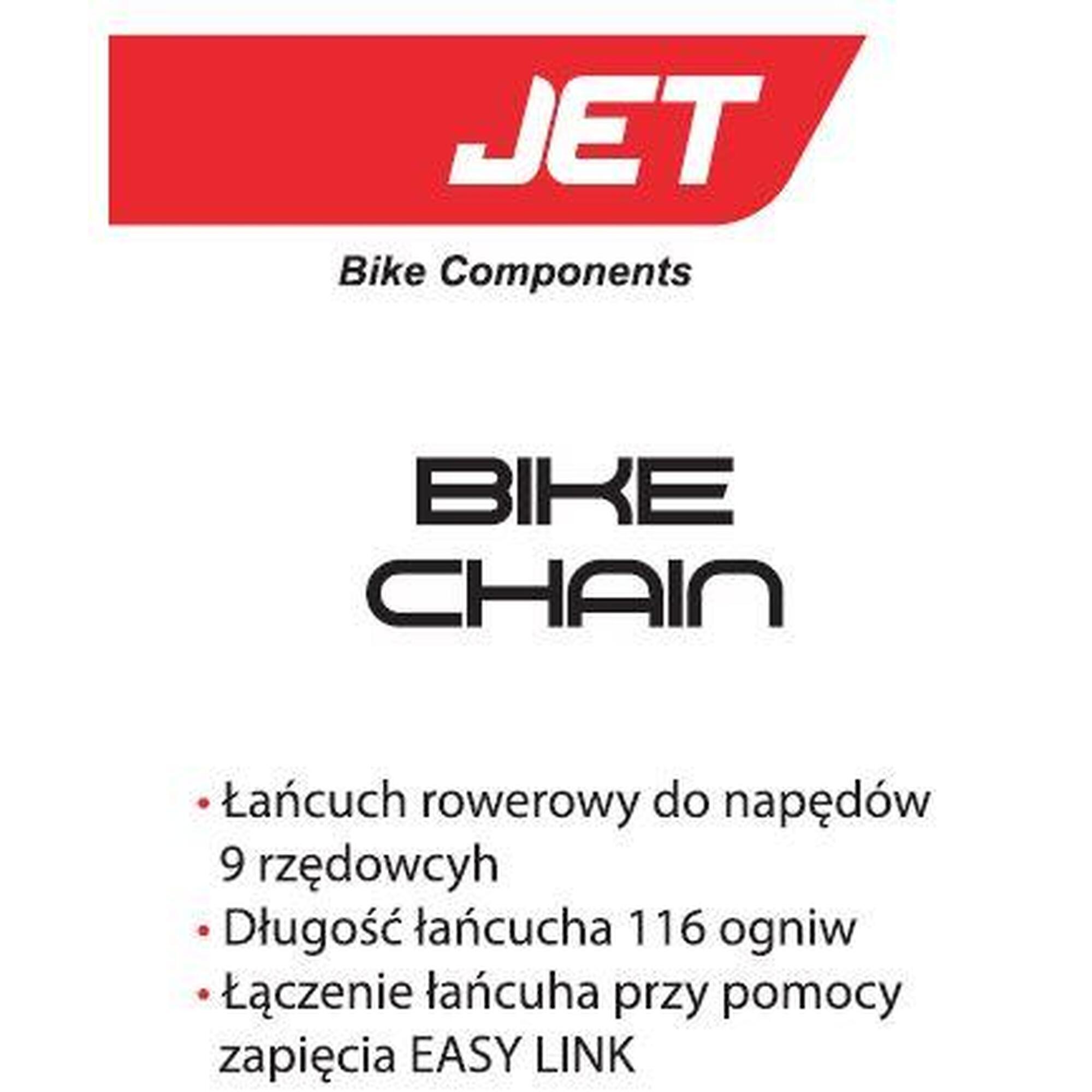 Łańcuch JET P9002 9 rz.1/2x11/128 " 116 ogniw srebrno-szary