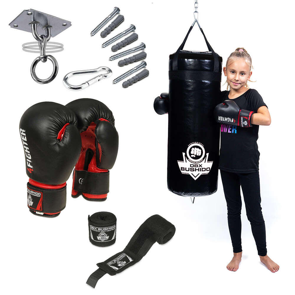 Zestaw bokserski dla dzieci DBX Bushido Junior 15kg 80cm Premium