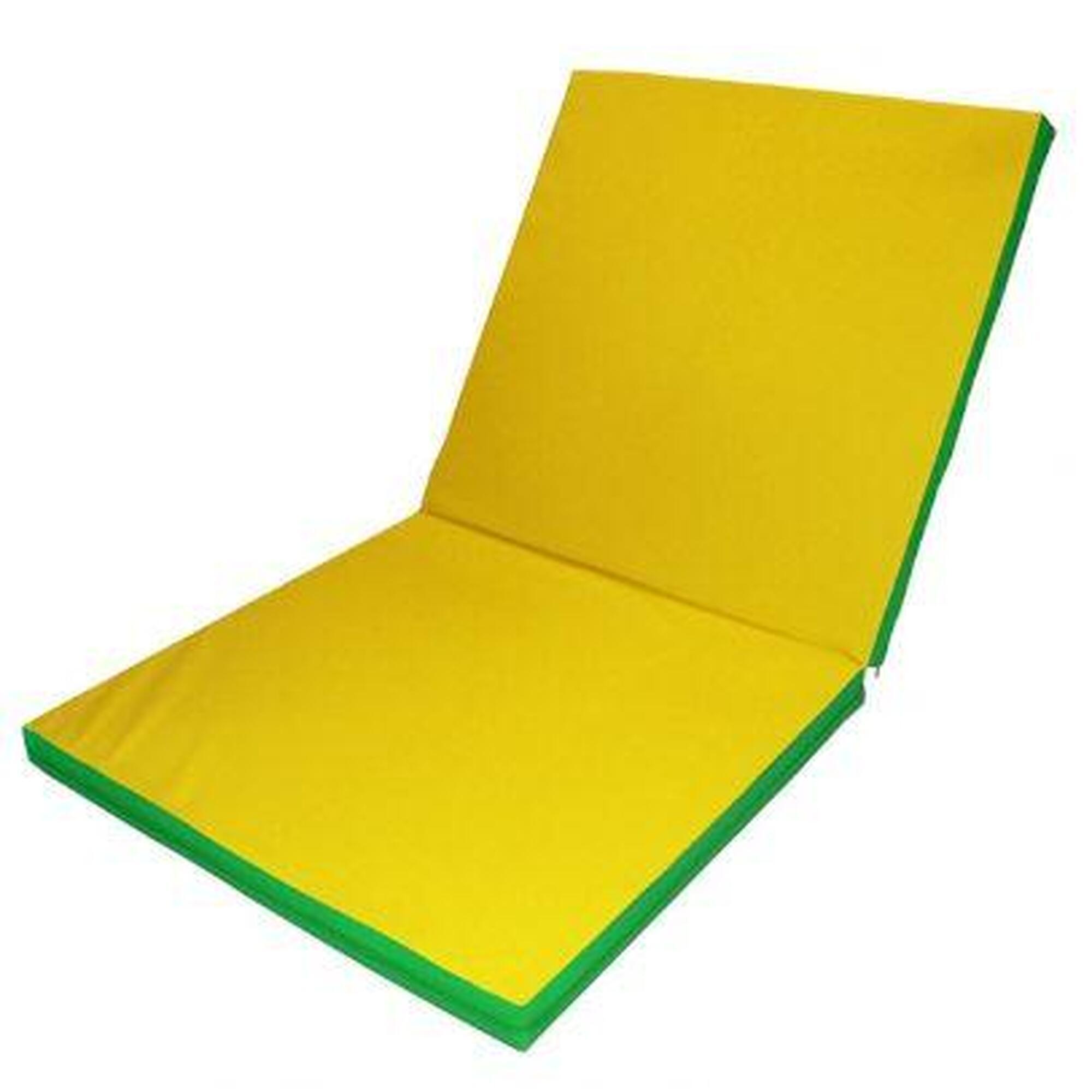 Materac Gimnastyczny Gamma 200X100X8 Dwuczęściowy Zielono-Żółty
