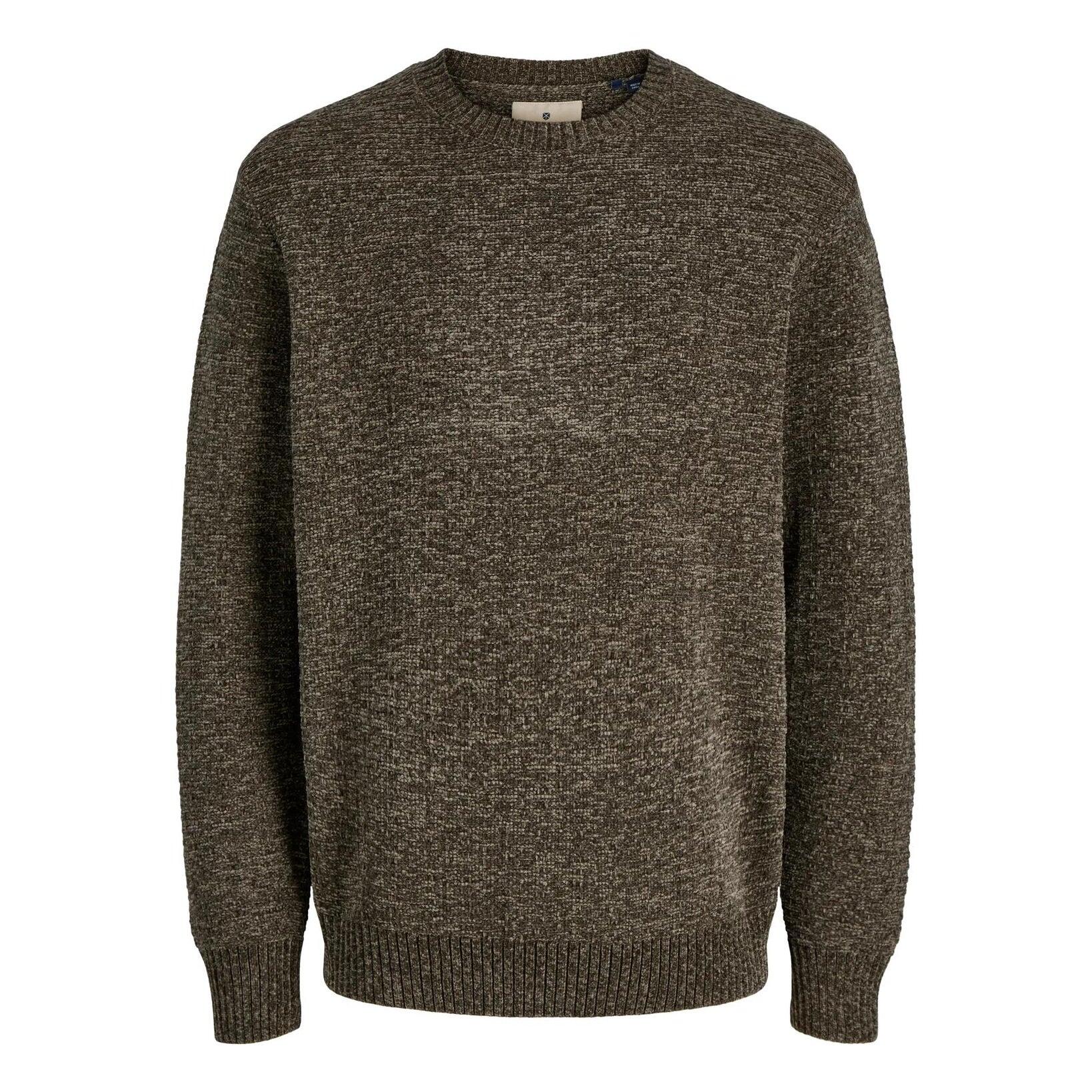 Sweter Jack & Jones Rollie dziany czekoladowy labrador
