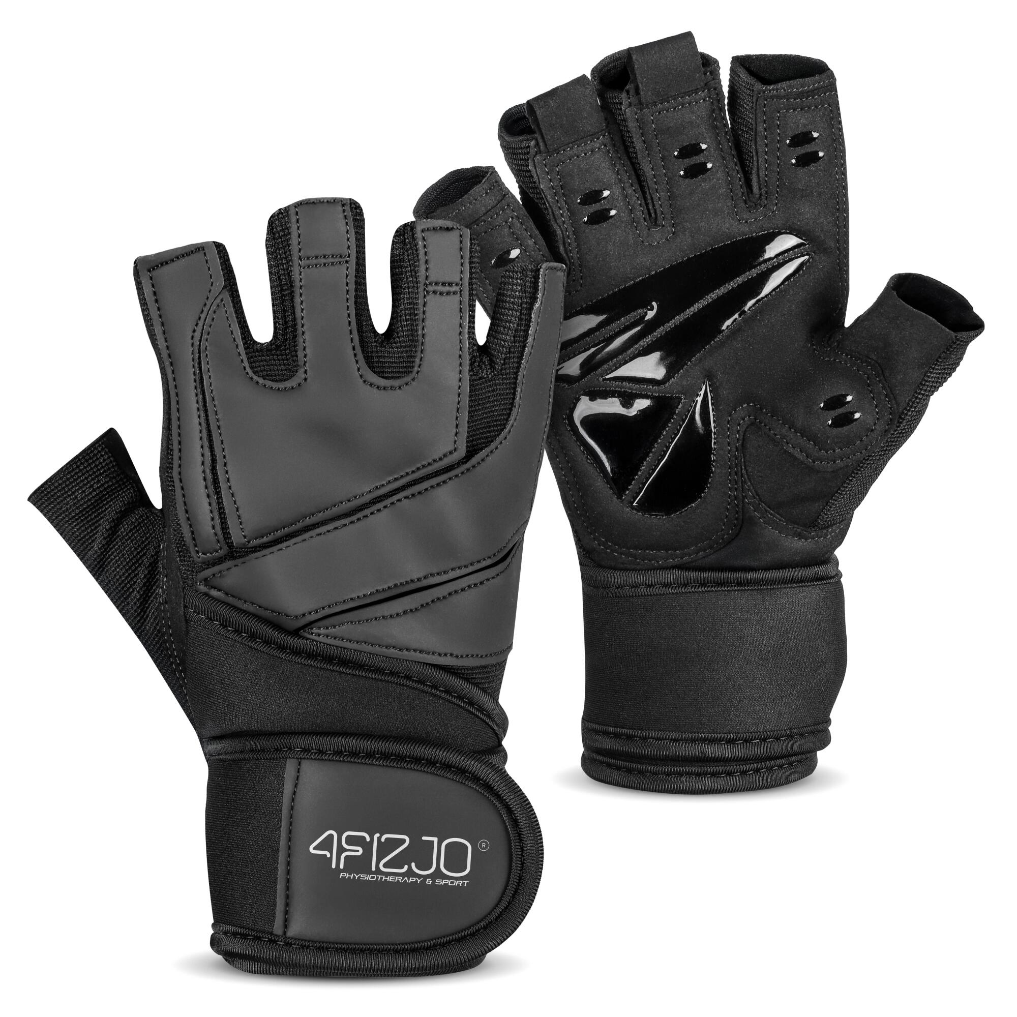 Rękawiczki treningowe na siłownię z usztywnieniem nadgarstka 4FIZJO PRO