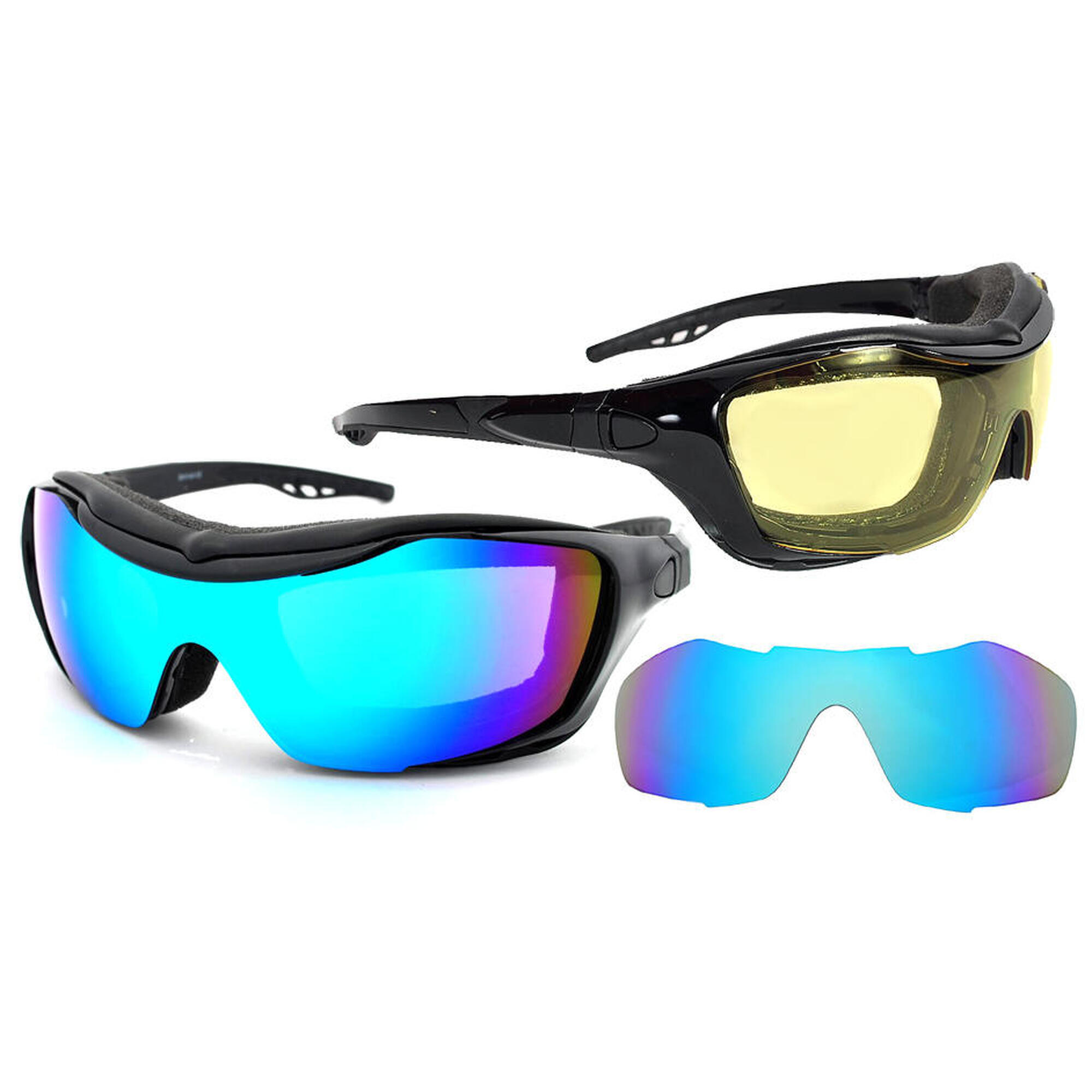 Okulary narciarskie Ice-Q Ski'N'Roll-3 Yellow Clear S1/Blue Revo S3