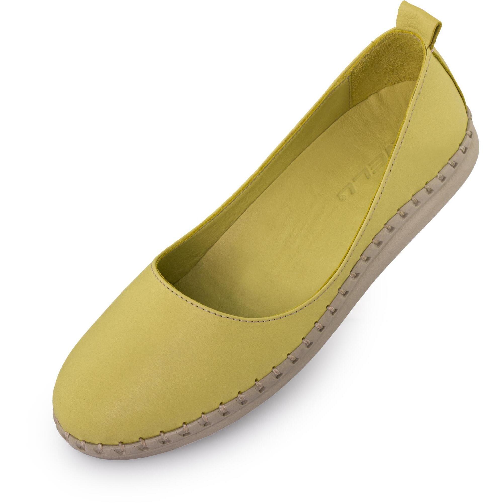 NELL damskie baleriny skórzane Sunny, limonkowe, roz. 39