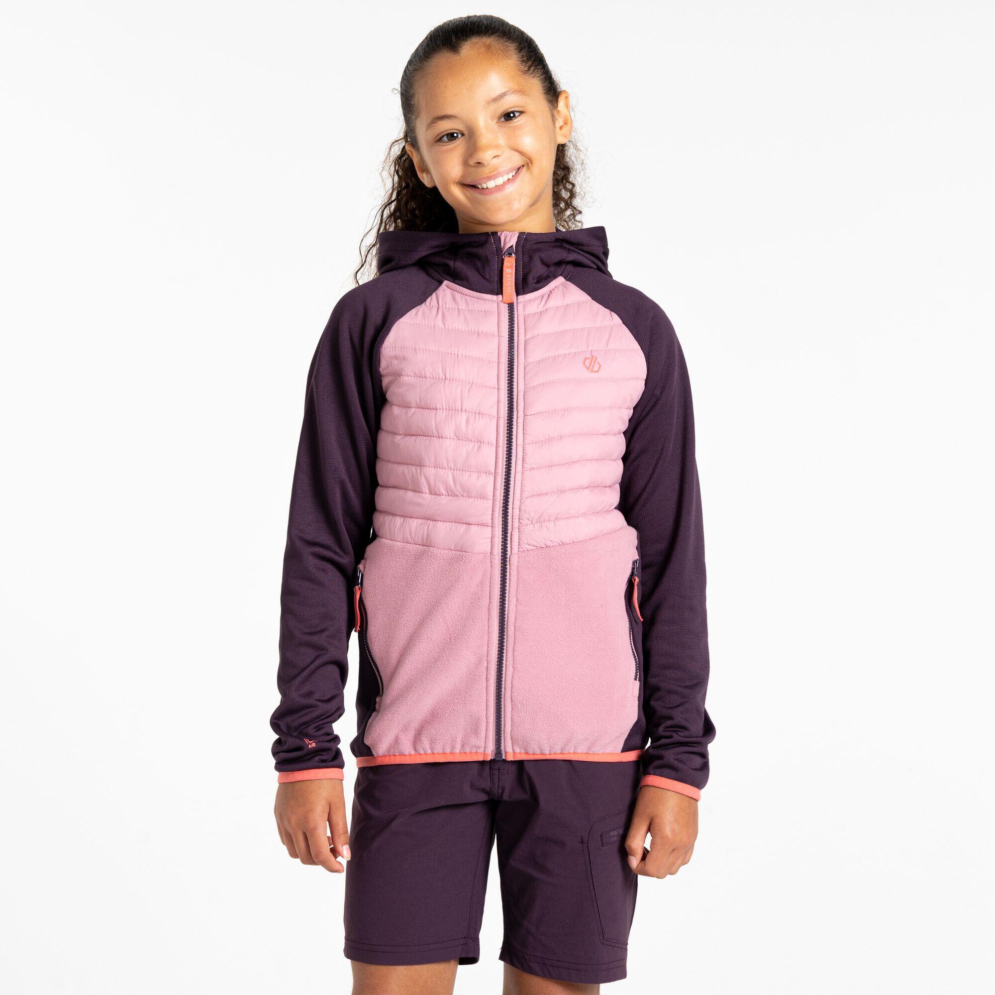 Kurtka turystyczna hybrydowa dziecięca Switch Out