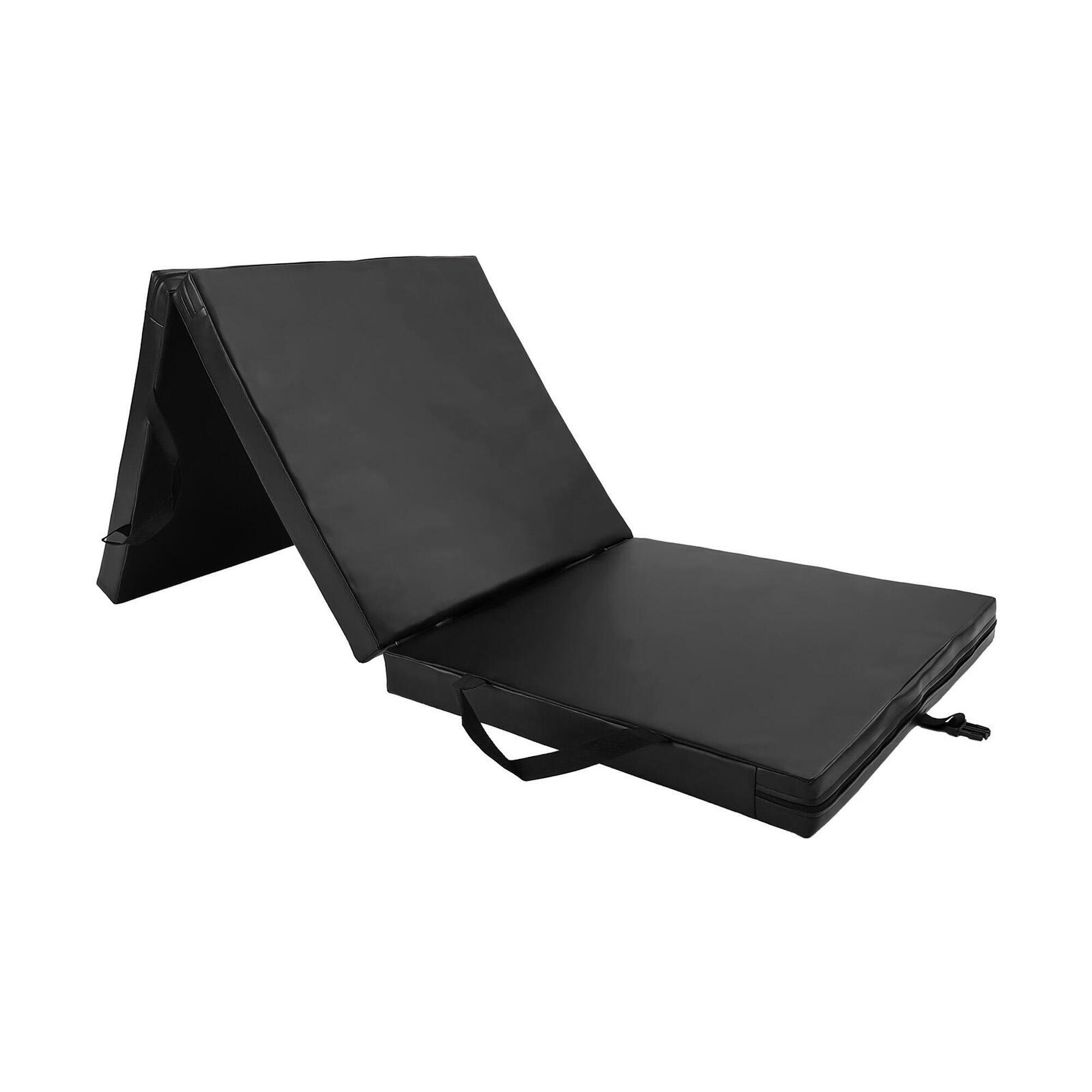 Materac gimnastyczny składany UNDERFIT 180 x 60 x 6 cm miękki czarny