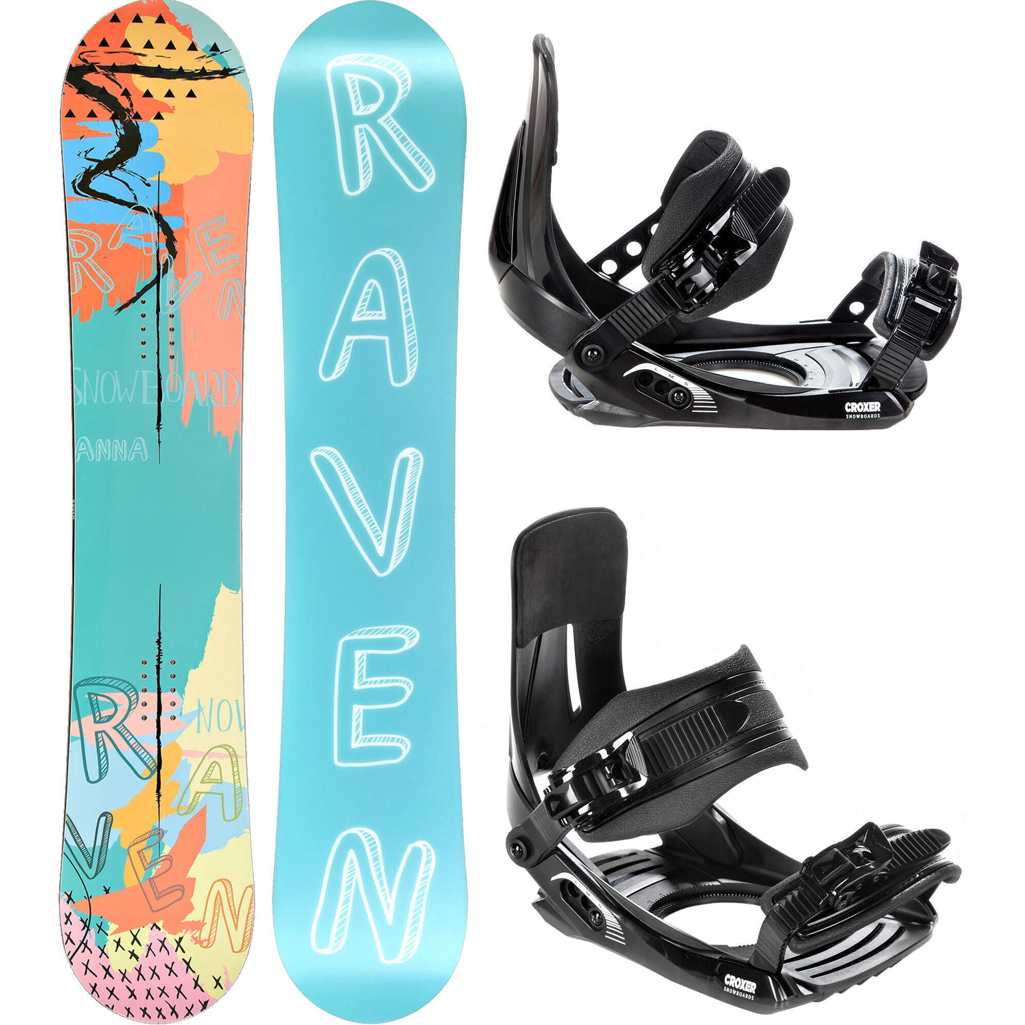 Zestaw Deska snowboardowa Raven Anna + wiązania Croxer MP180