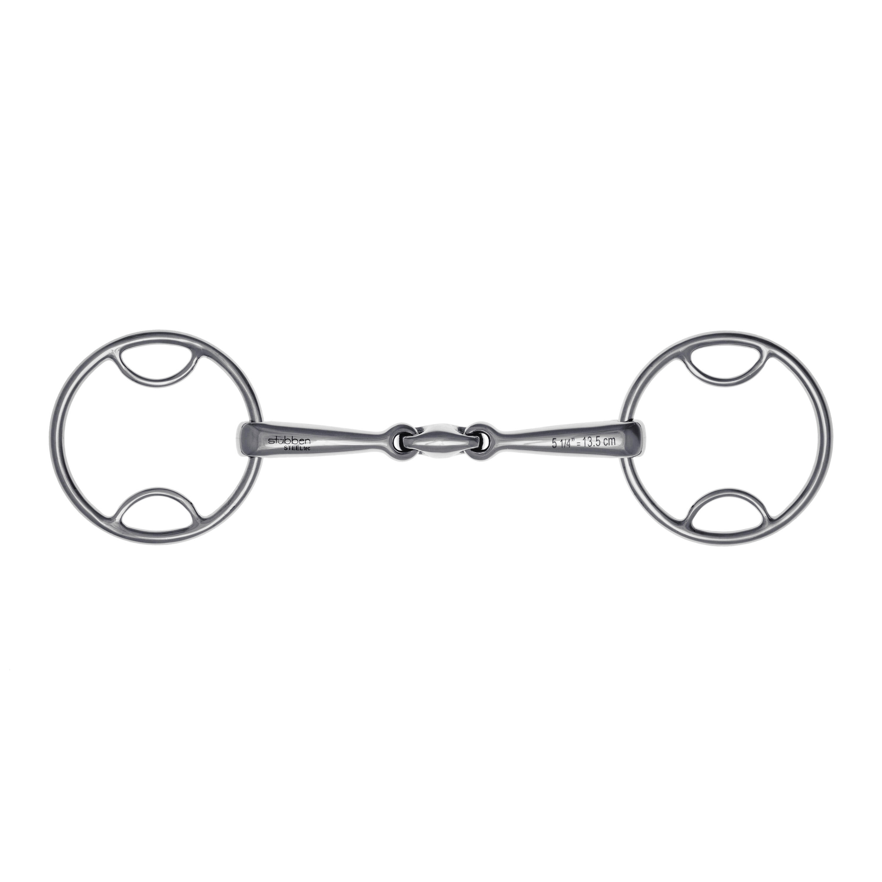 Podwójnie łamane wędzidło z dwoma pierścieniami Stübben Easy Control