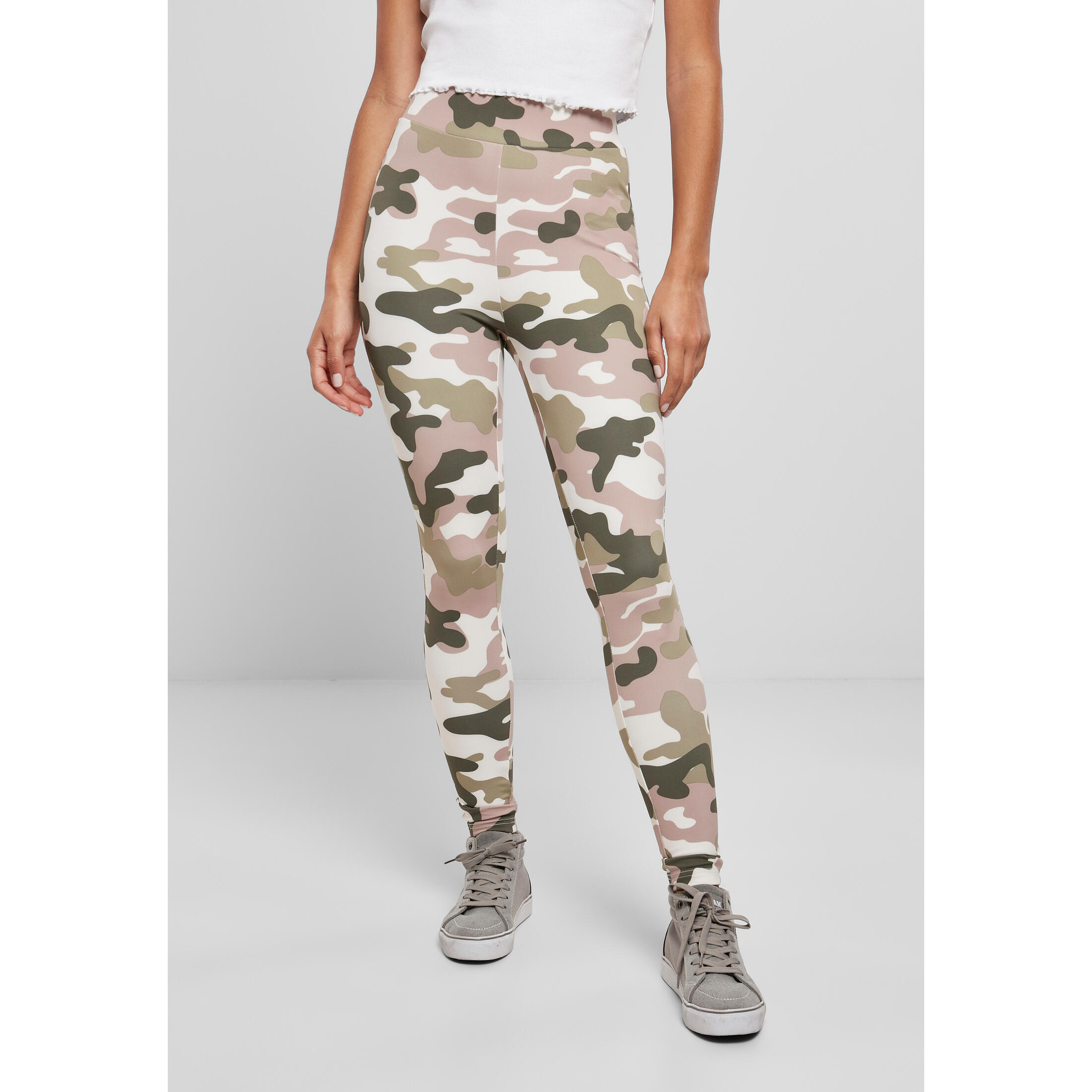 Damskie legginsy z wysoką talią Urban Classics Camo tech