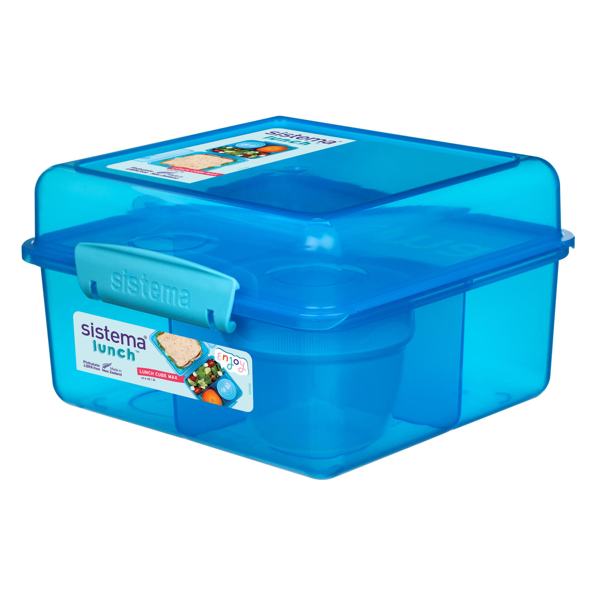 Dzielony pojemnik Lunch Cube Max z pojemnikiem na jogurt z podwójną pokrywką 2 l