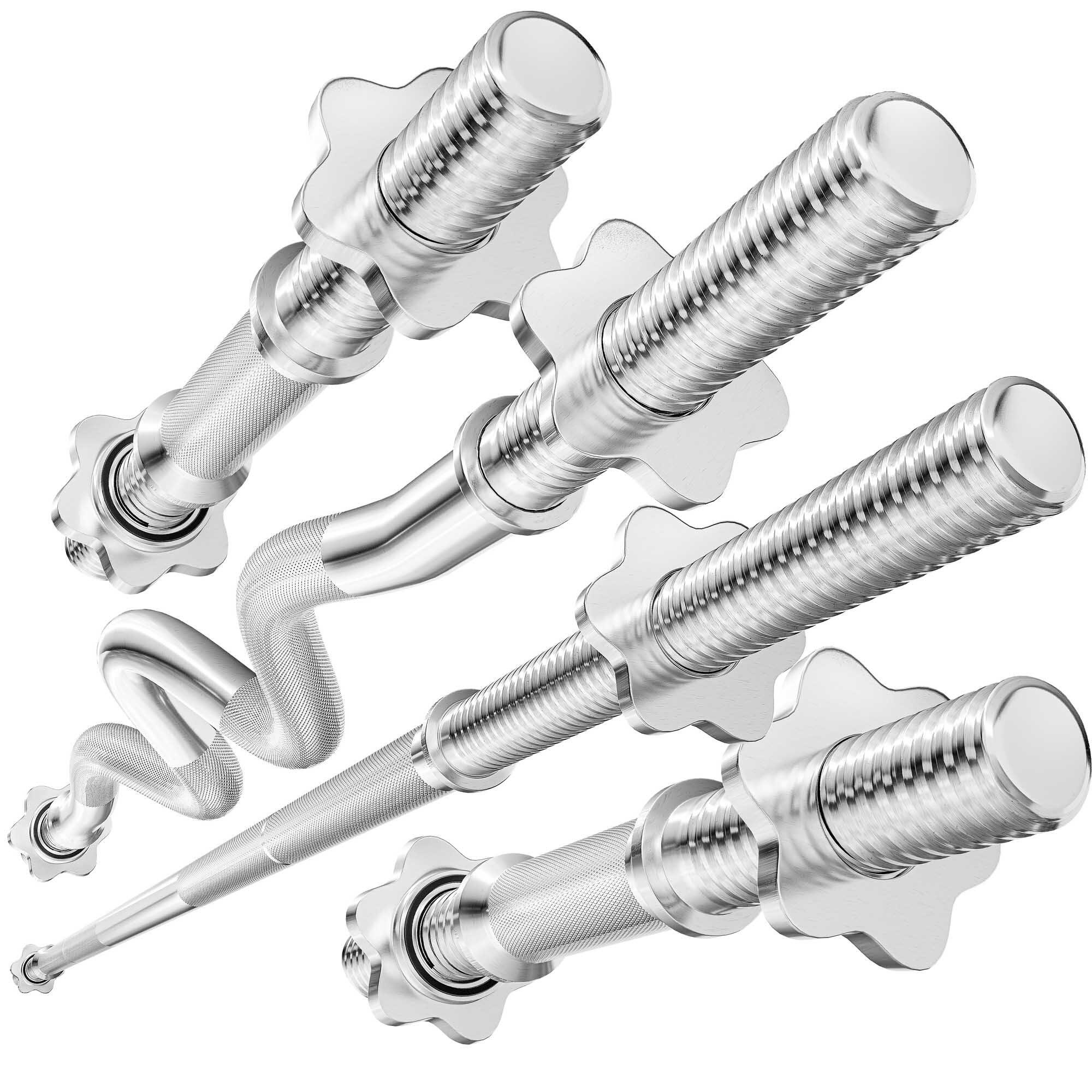 Zestaw gryfów do treningu siłowego Hop-Sport 218cm + 120cm mocno łamany + 2x40cm