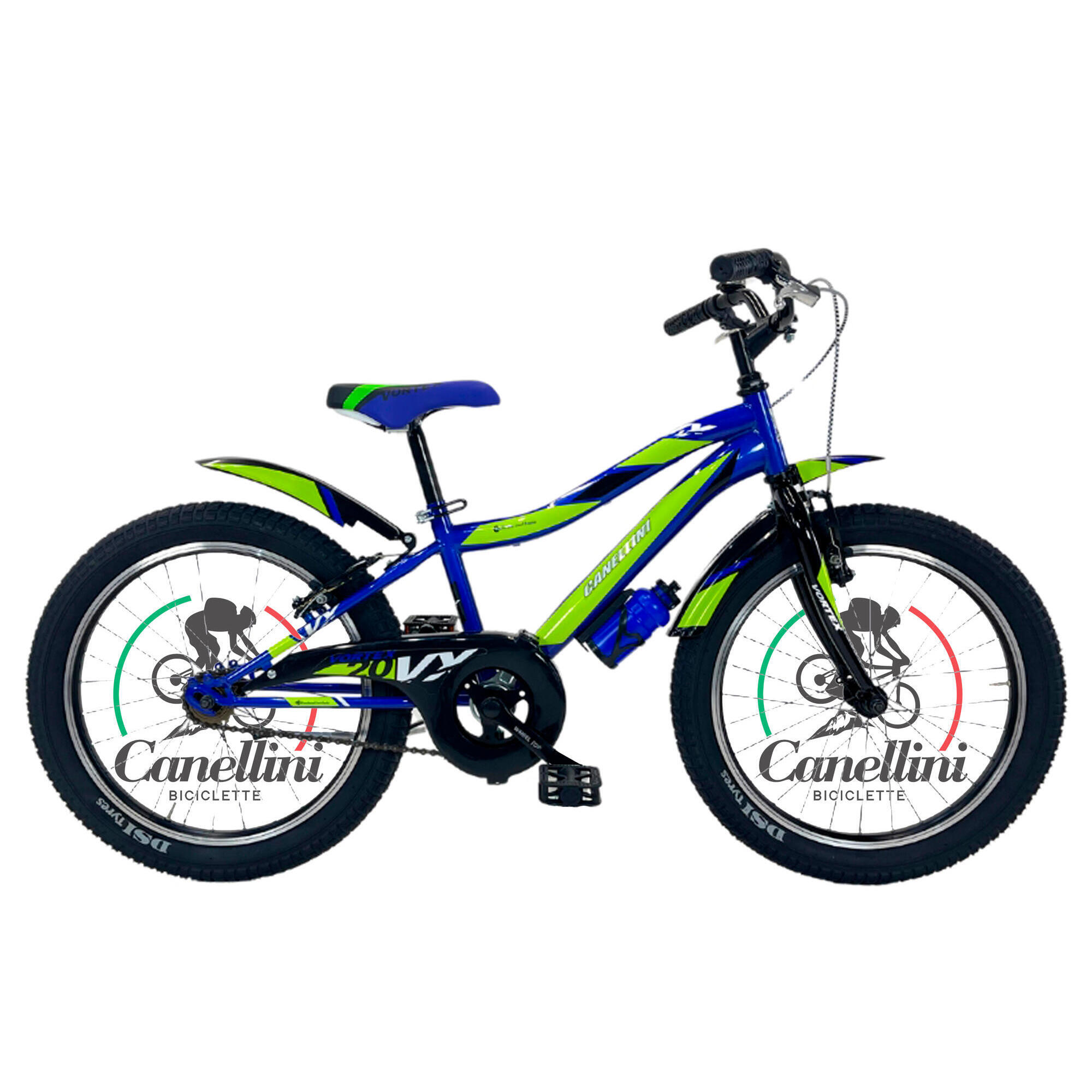 Rower Dziecięcy MTB Canellini VORTEX 20" 1B - Niebieski/Zielony/Czarny