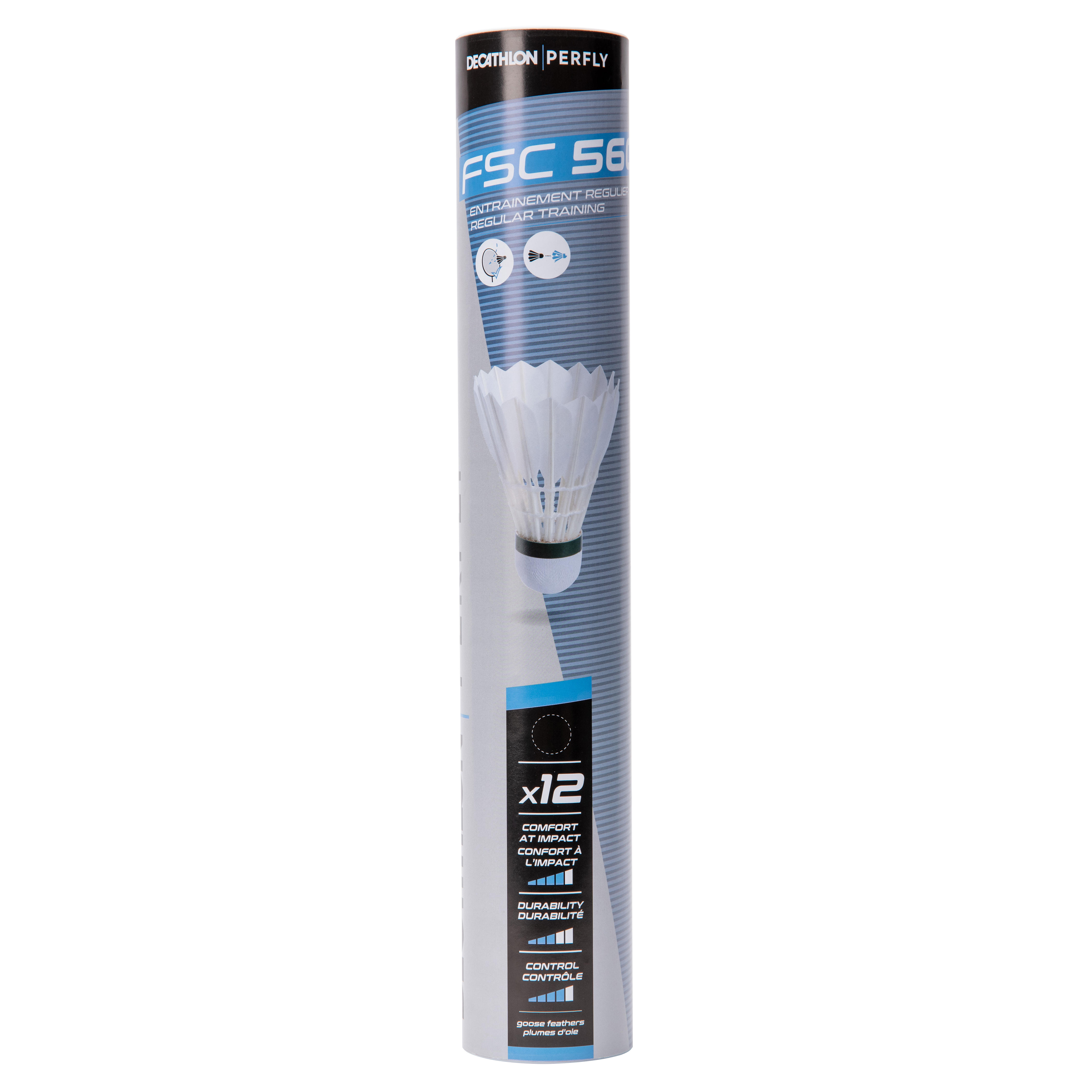 Lotki do badmintona z piór Perfly FSC560 x12 sztuk (Speed 77)