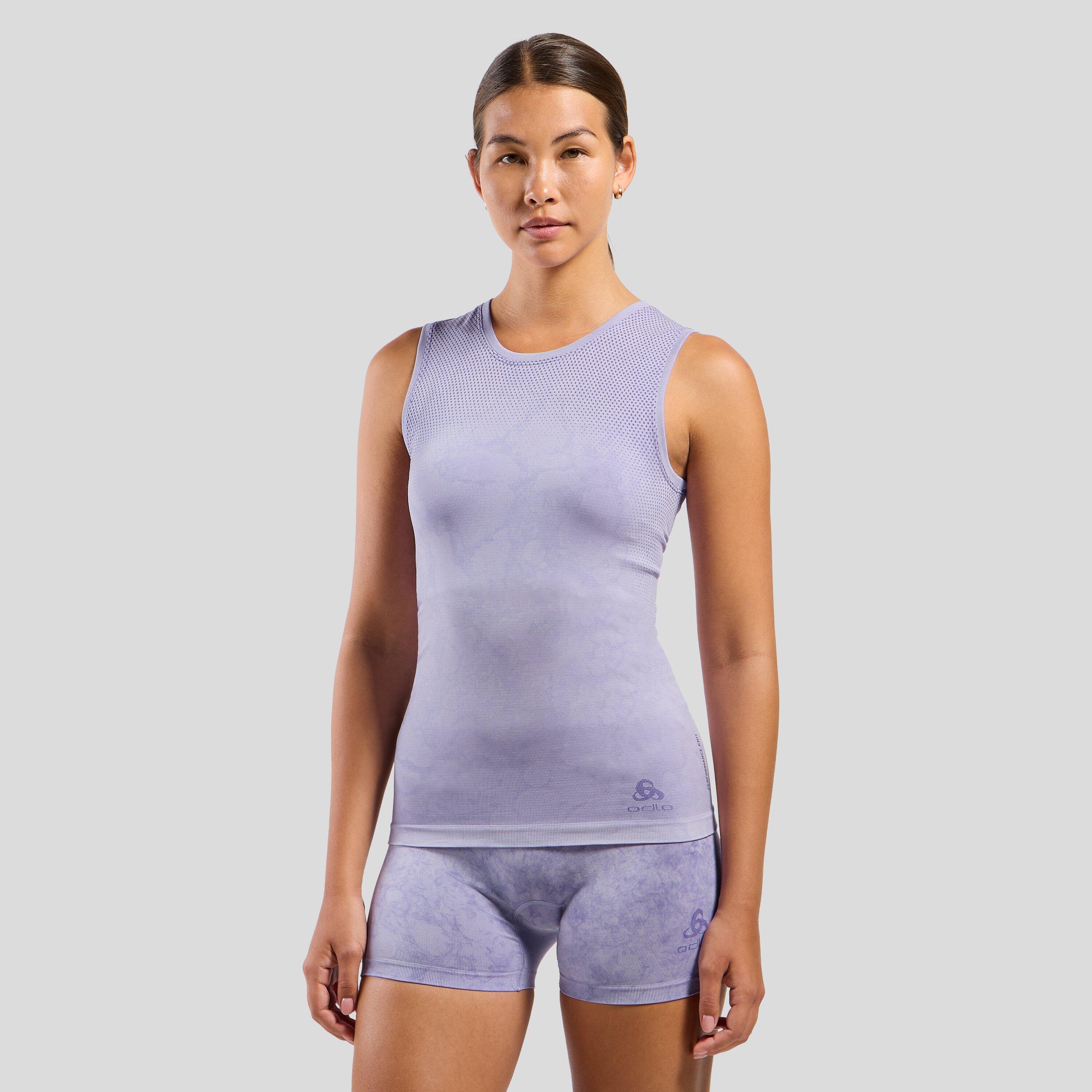 Koszulka damska bez rękawów Odlo PERFORMANCE LIGHT - RAIN DYE BL TOP crew neck