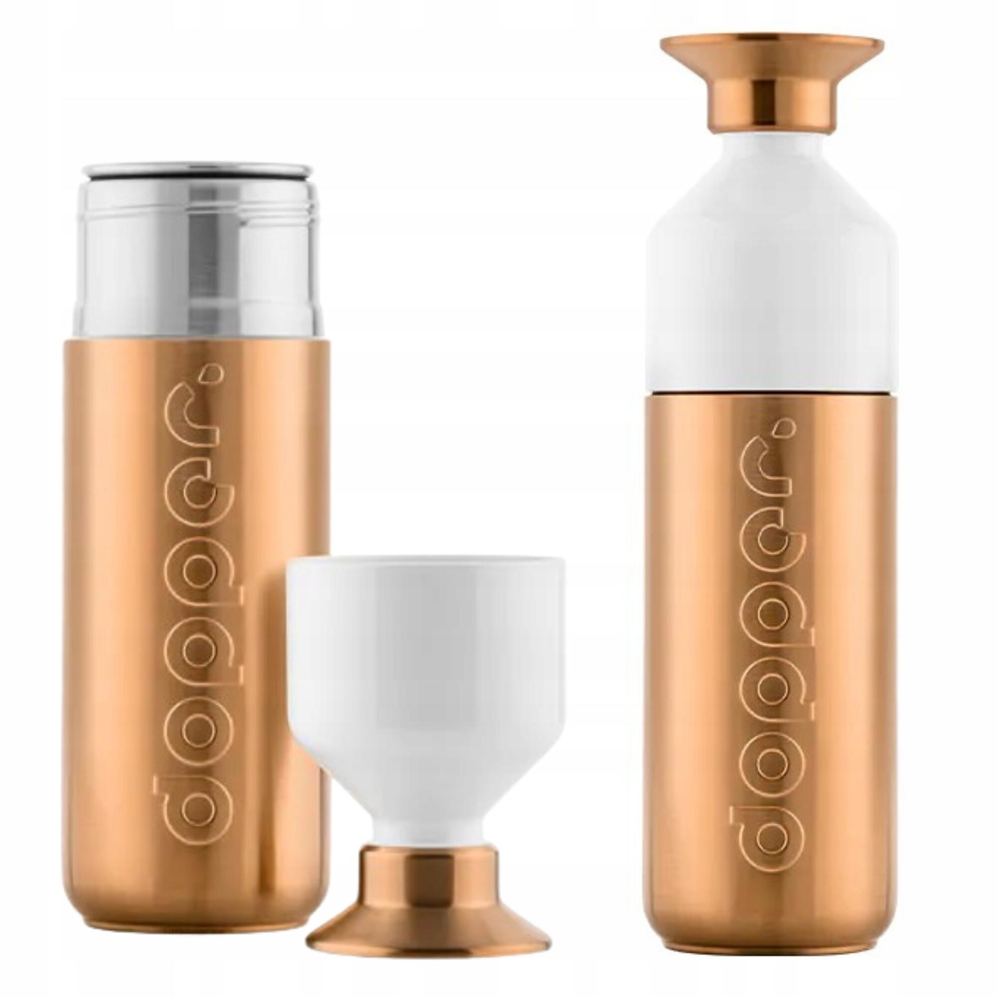 Ekologiczna butelka metalowa Dopper Steel Bronze 800 ml z kubkiem