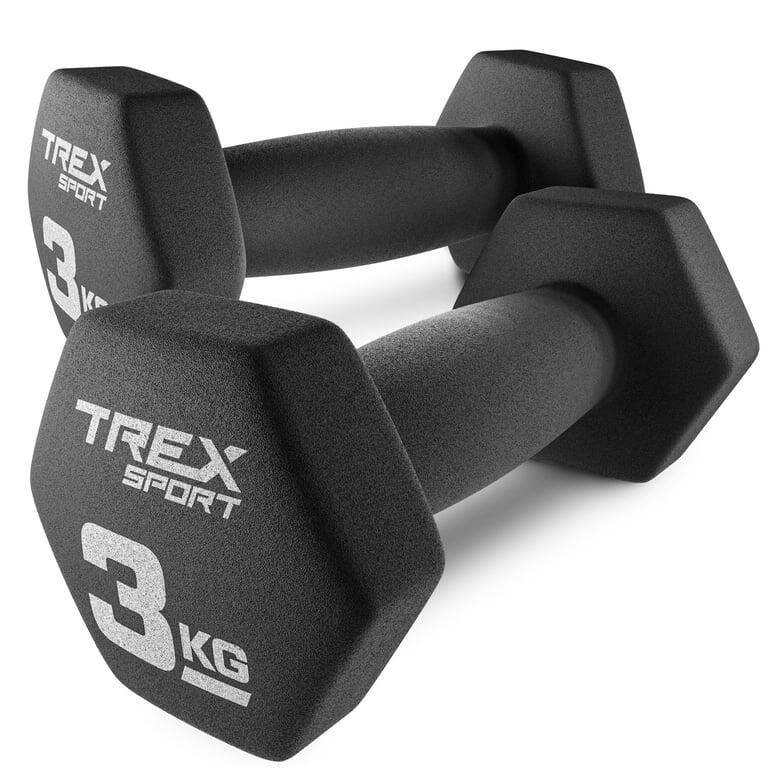 Zestaw hantelek żeliwnych neoprenowych Trex Sport TX‑030VD 2×3kg