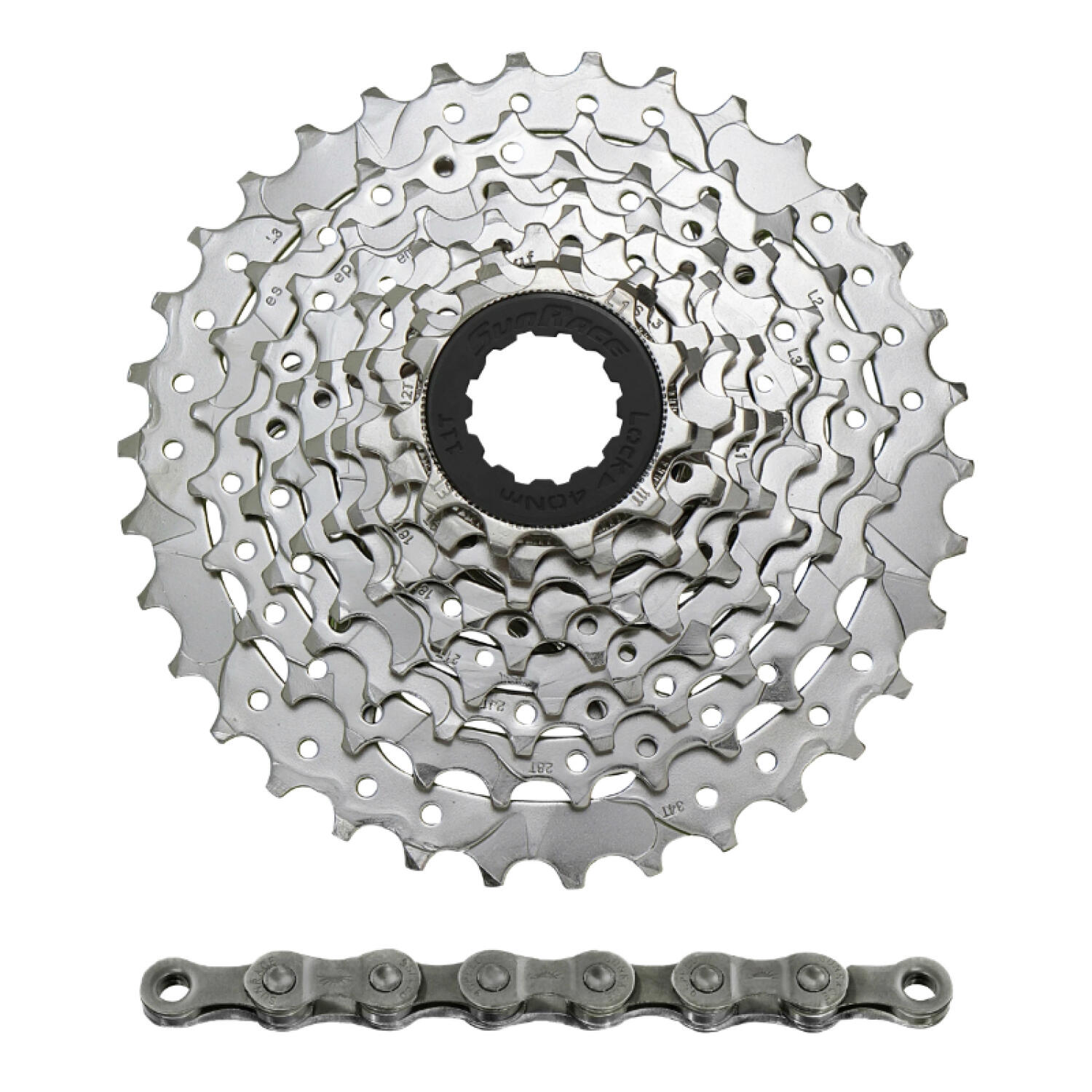 Kaseta z łańcuchem Sunrace M96 11-34 Shimano Nickel