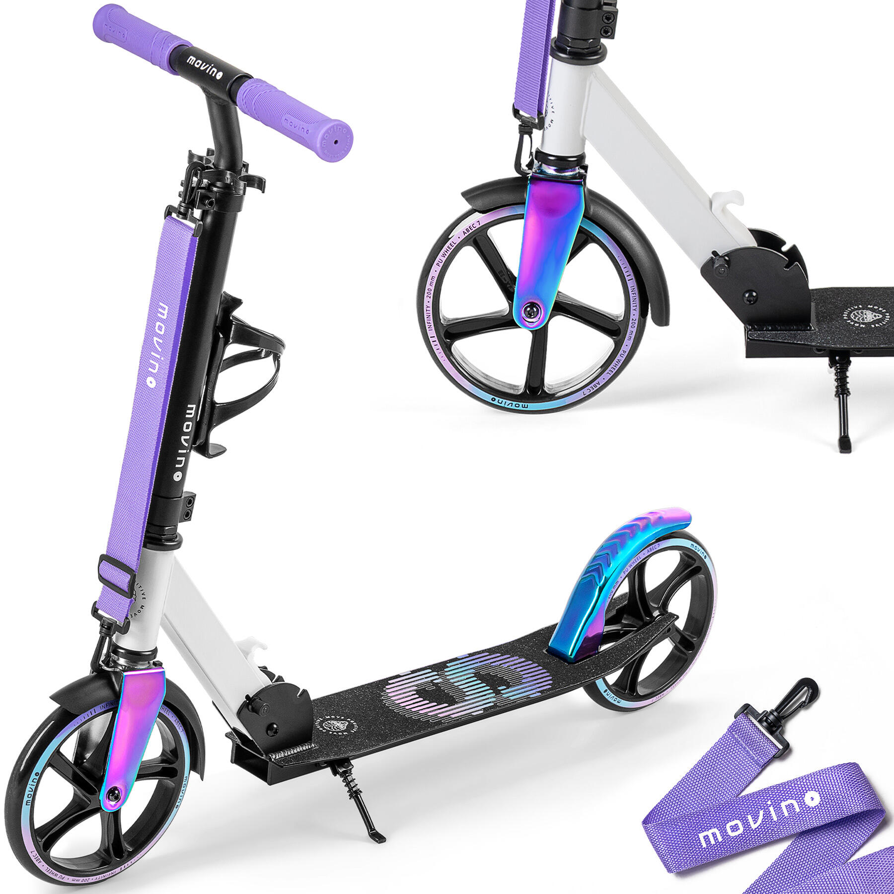 Hulajnoga miejska dla dzieci, nastolatków i dorosłych Movino Infinity Rainbow990