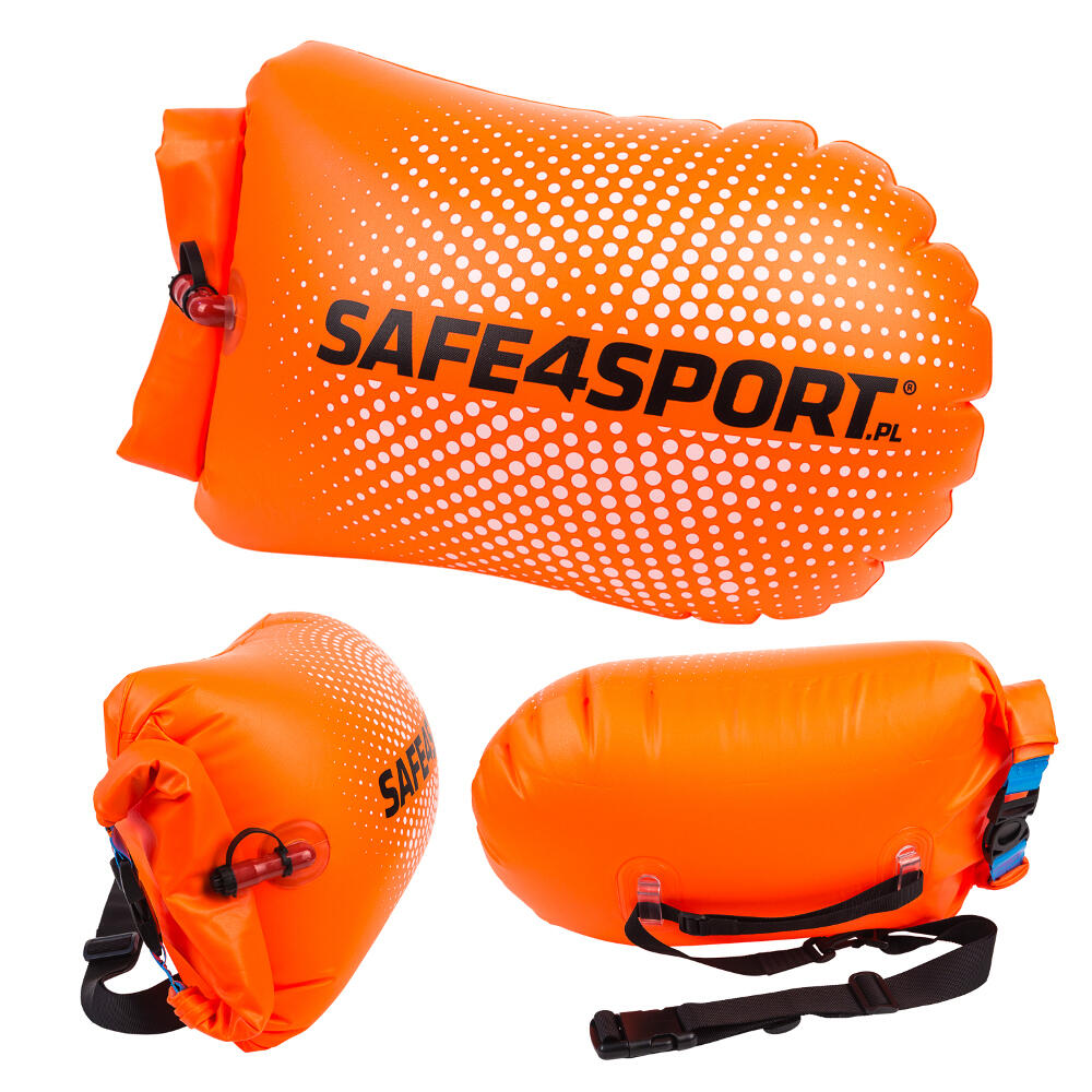 Dmuchana bojka asekuracyjna do pływania PerfectSwimmer z kieszenią na rzeczy