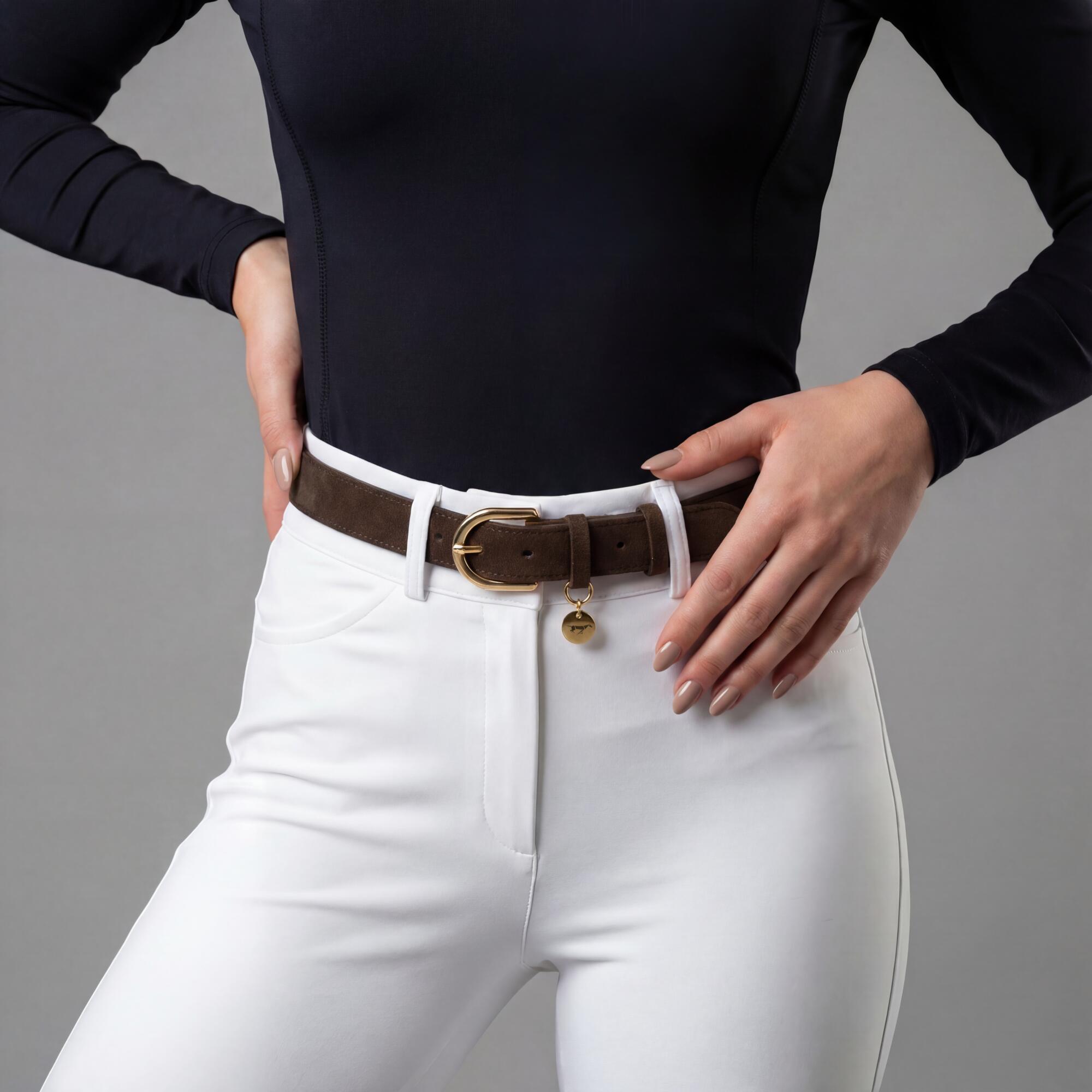 Zamszowy pasek jeździecki GALOP WEAR premium quality 75 cm