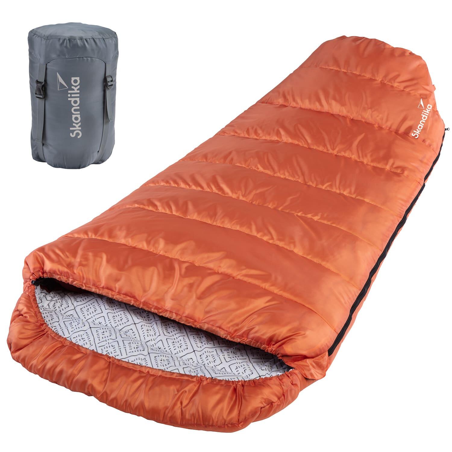 Śpiwór kempingowy mumia Vegas pomarańczowy prawy, 3°C, szeroki